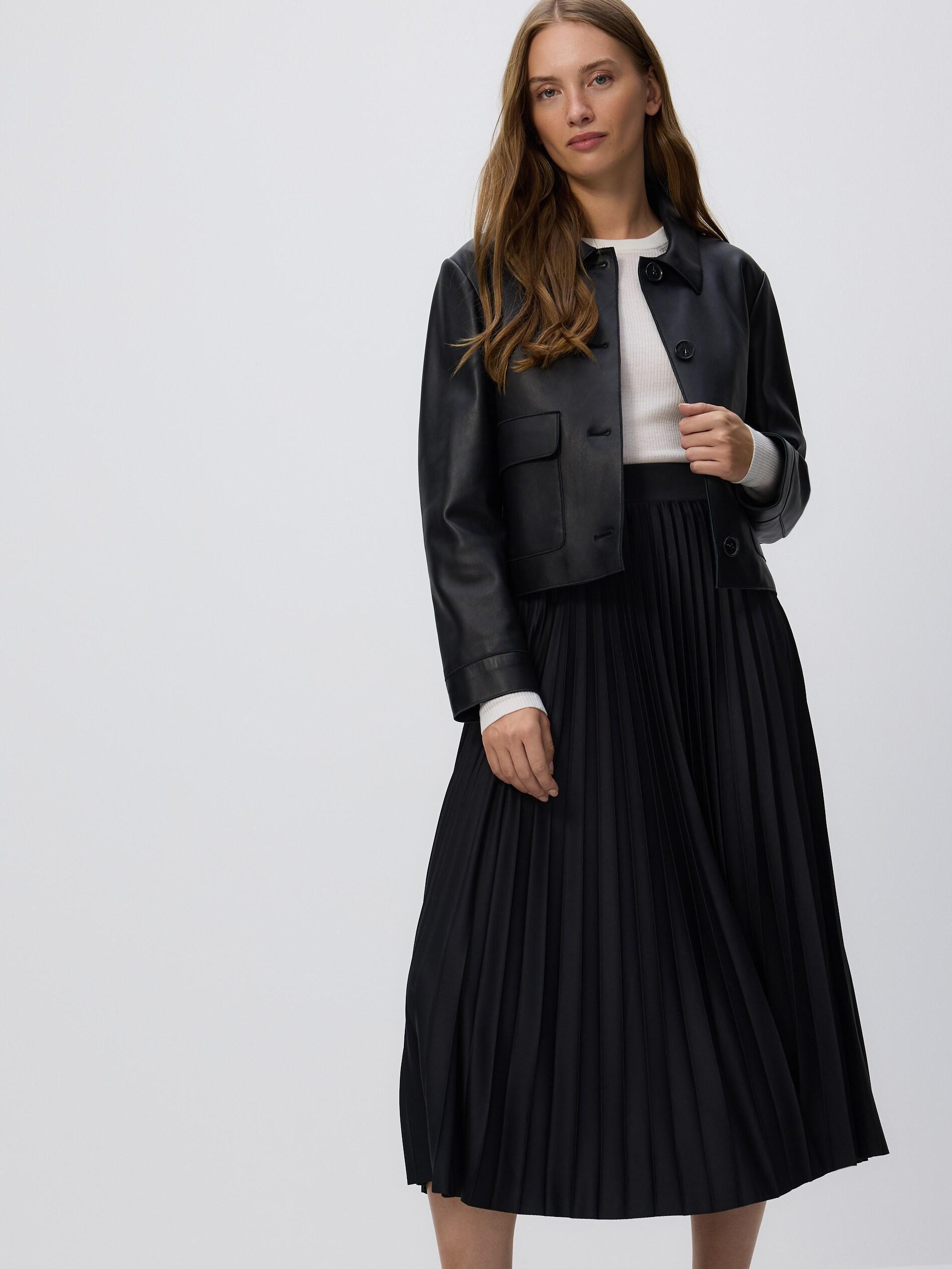 BLACK Pleated midi skirt, Black, large image number 0