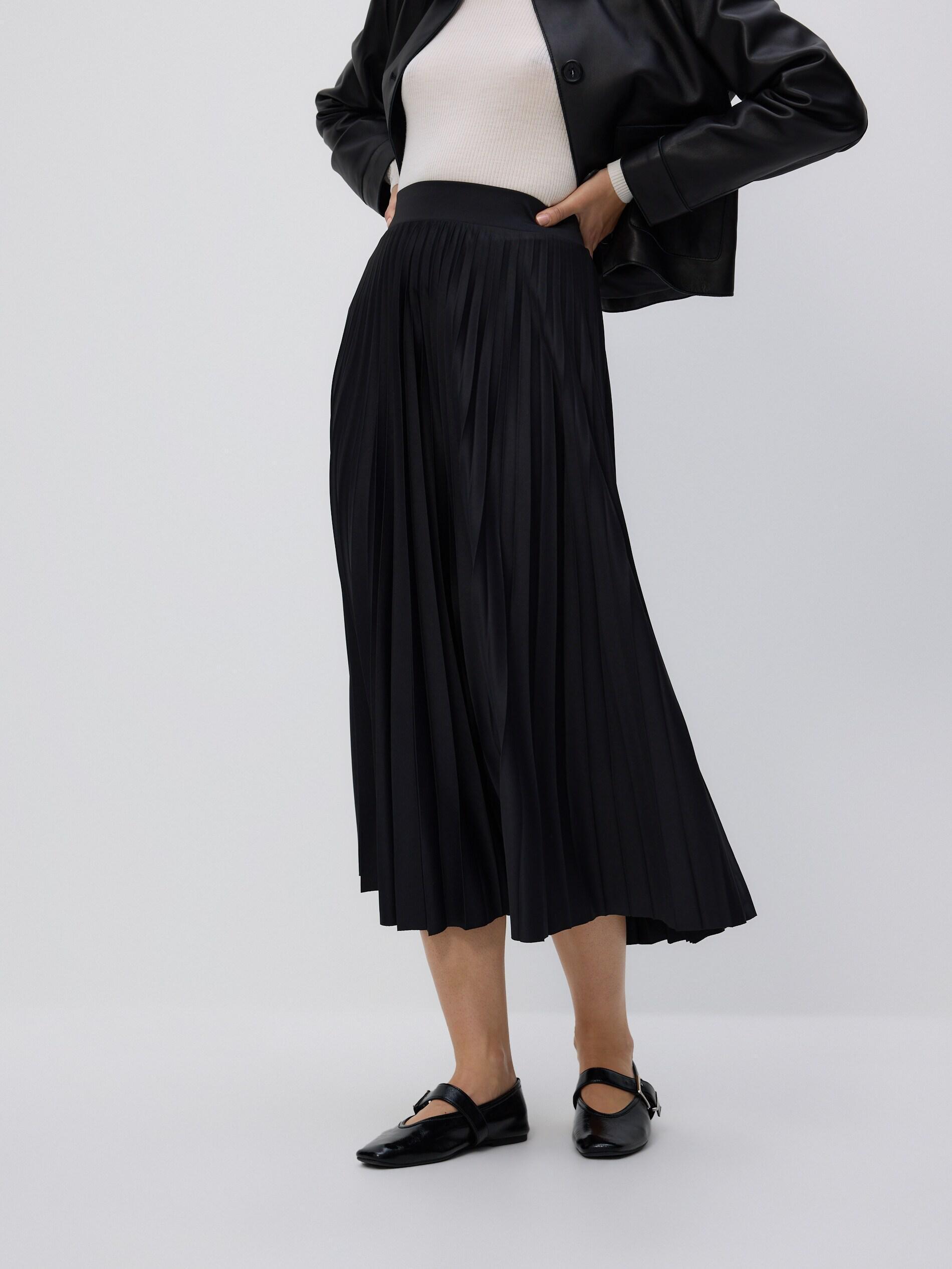 BLACK Pleated midi skirt, Black, large image number 2