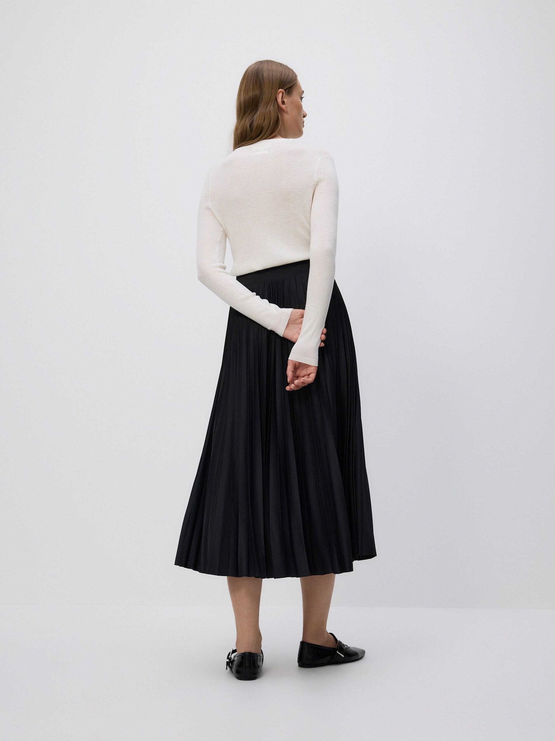BLACK Pleated midi skirt, Black, large image number 3