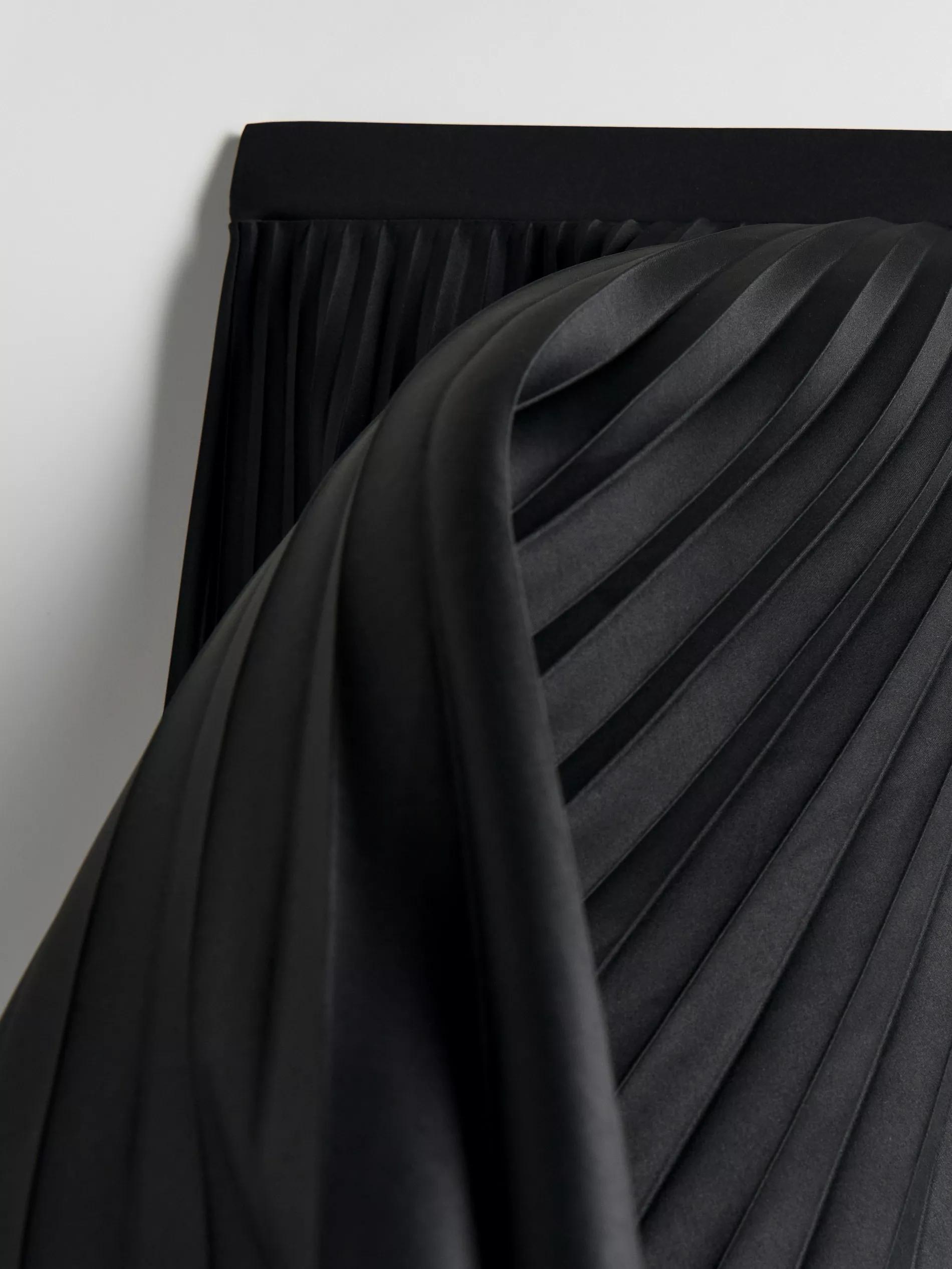 BLACK Pleated midi skirt, , large image number 4