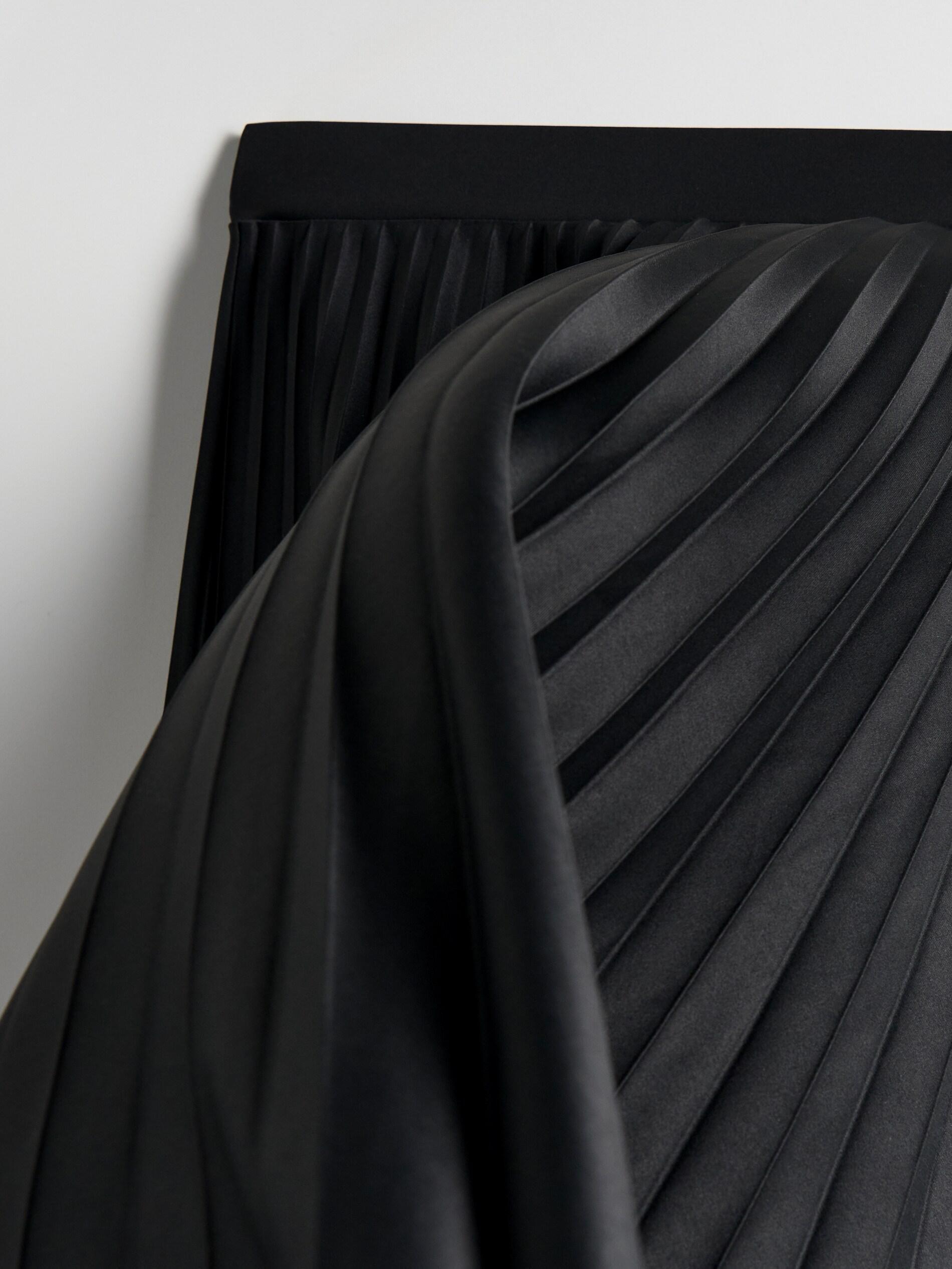 BLACK Pleated midi skirt, Black, large image number 5