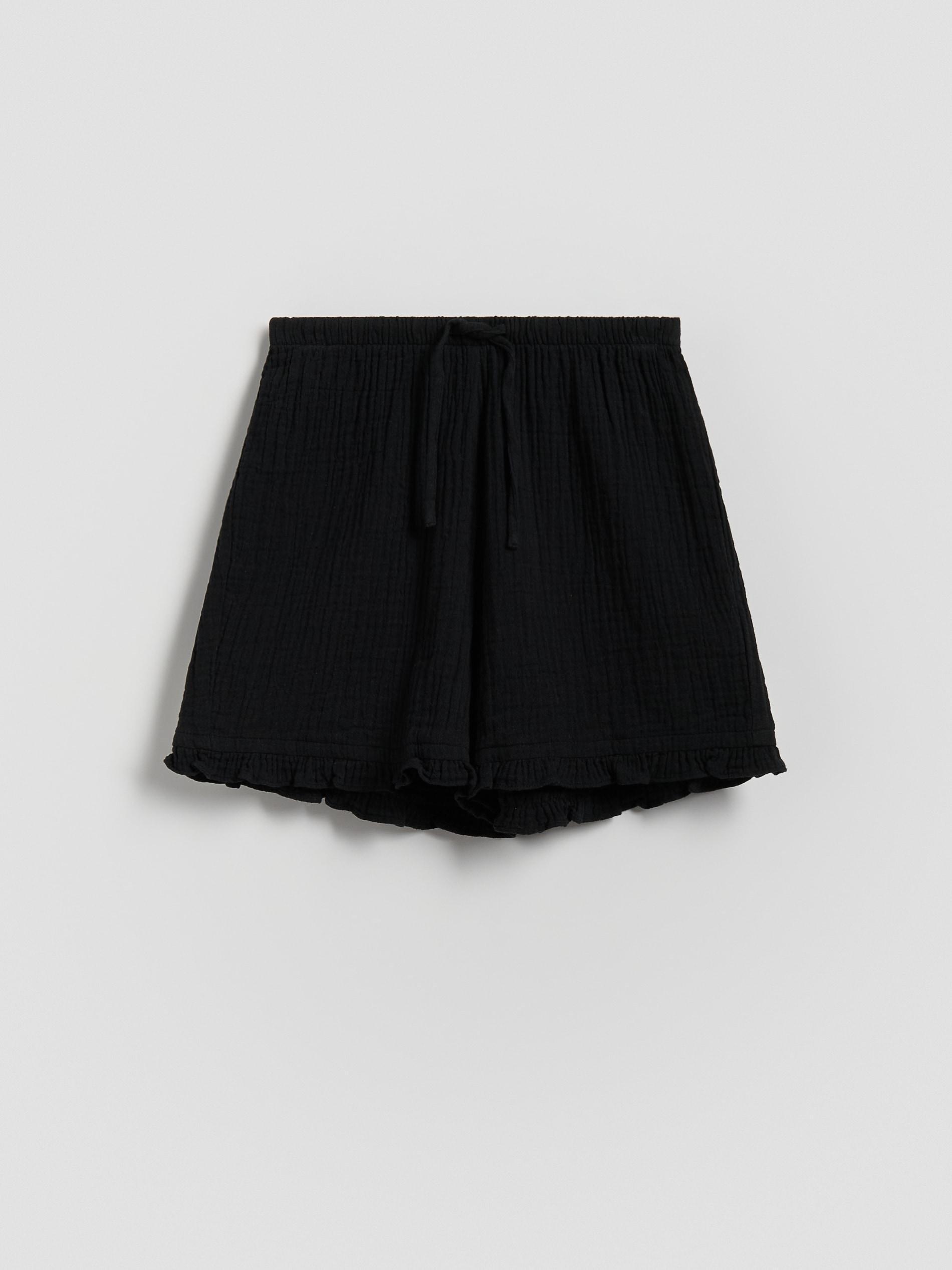 BLACK Muslin shorts, Black, medium