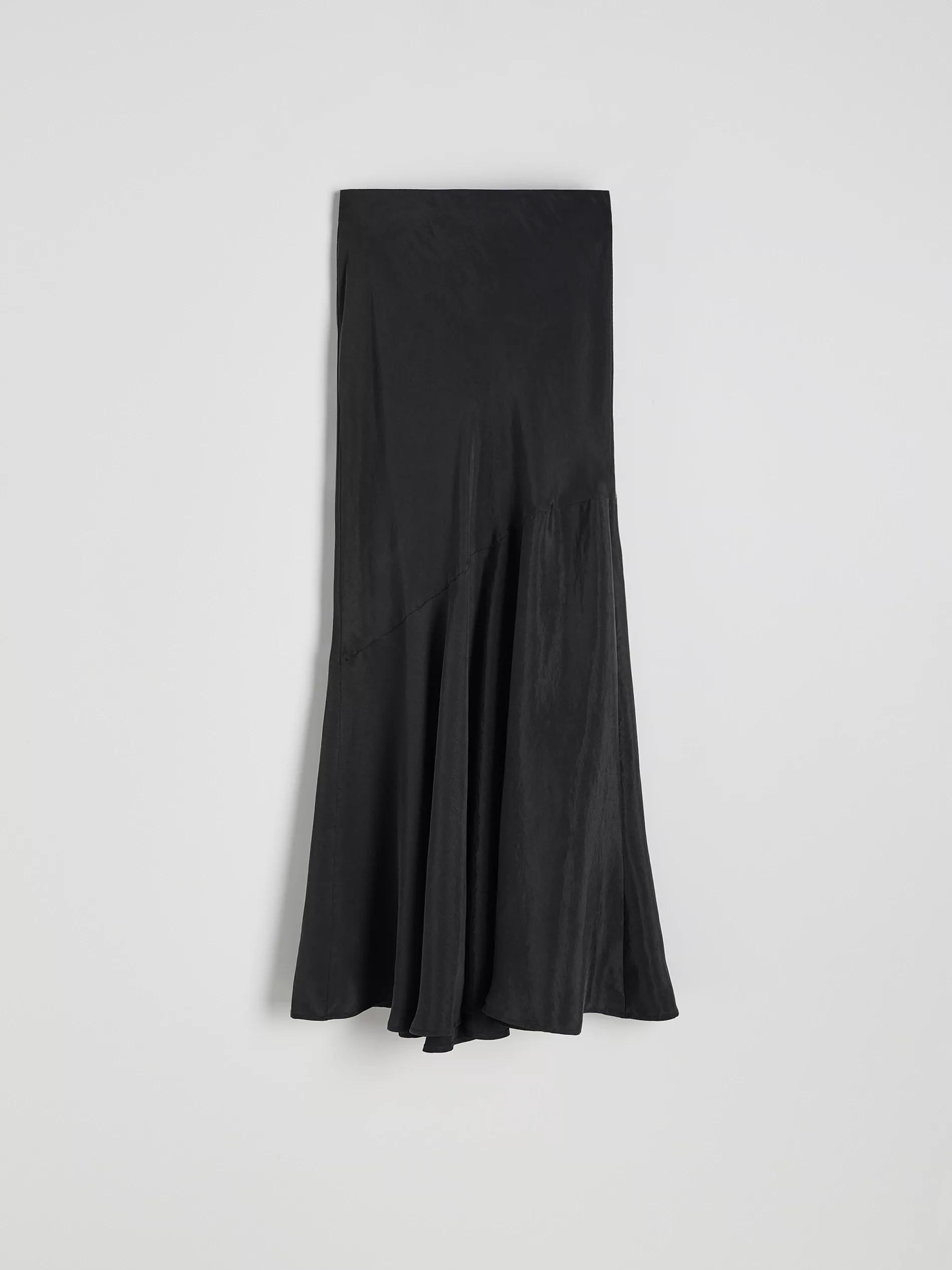 Black Lyocell Midi Skirt, , large image number 4