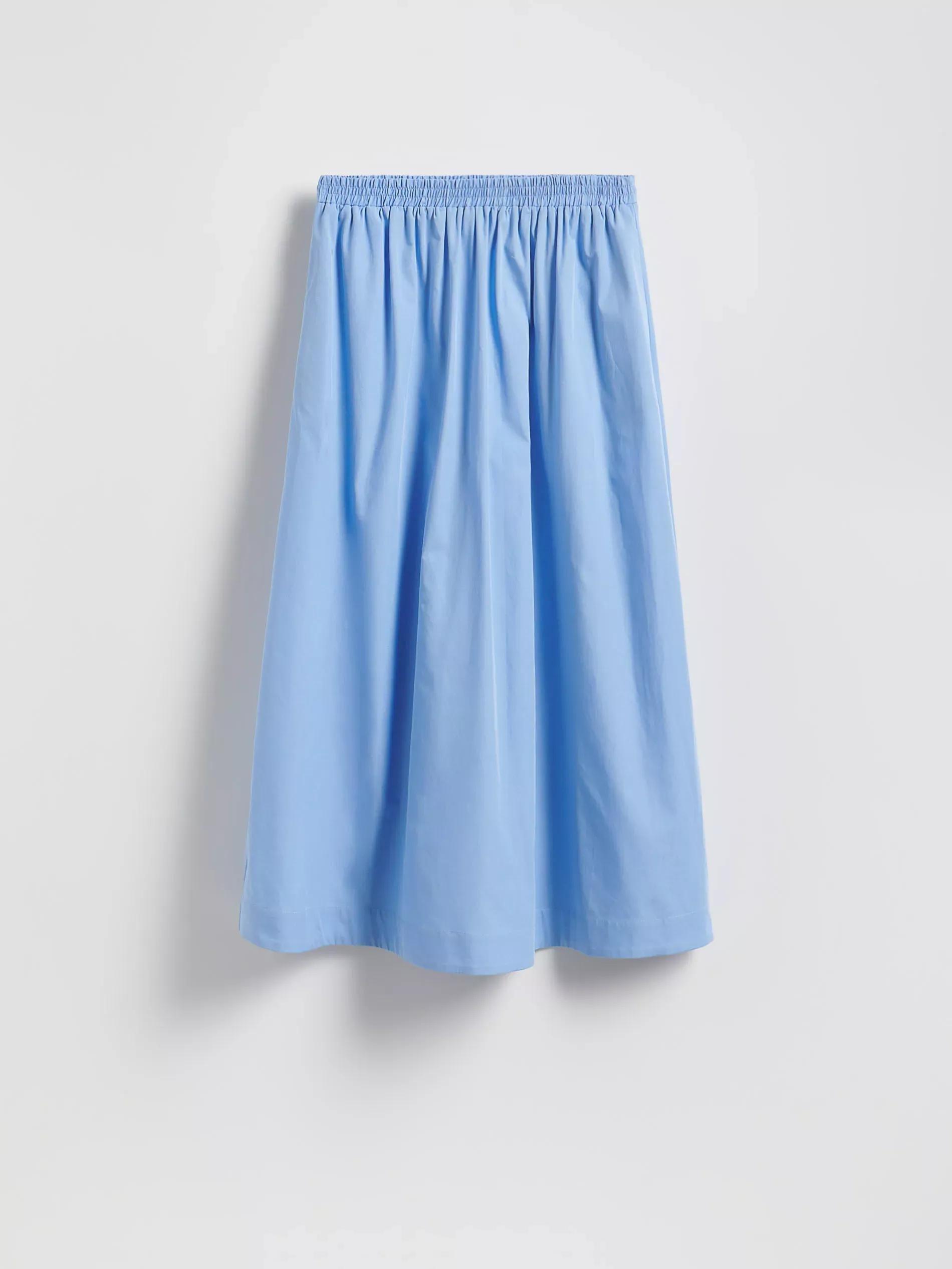 Blue Cotton Midi Skirt, , large image number 2