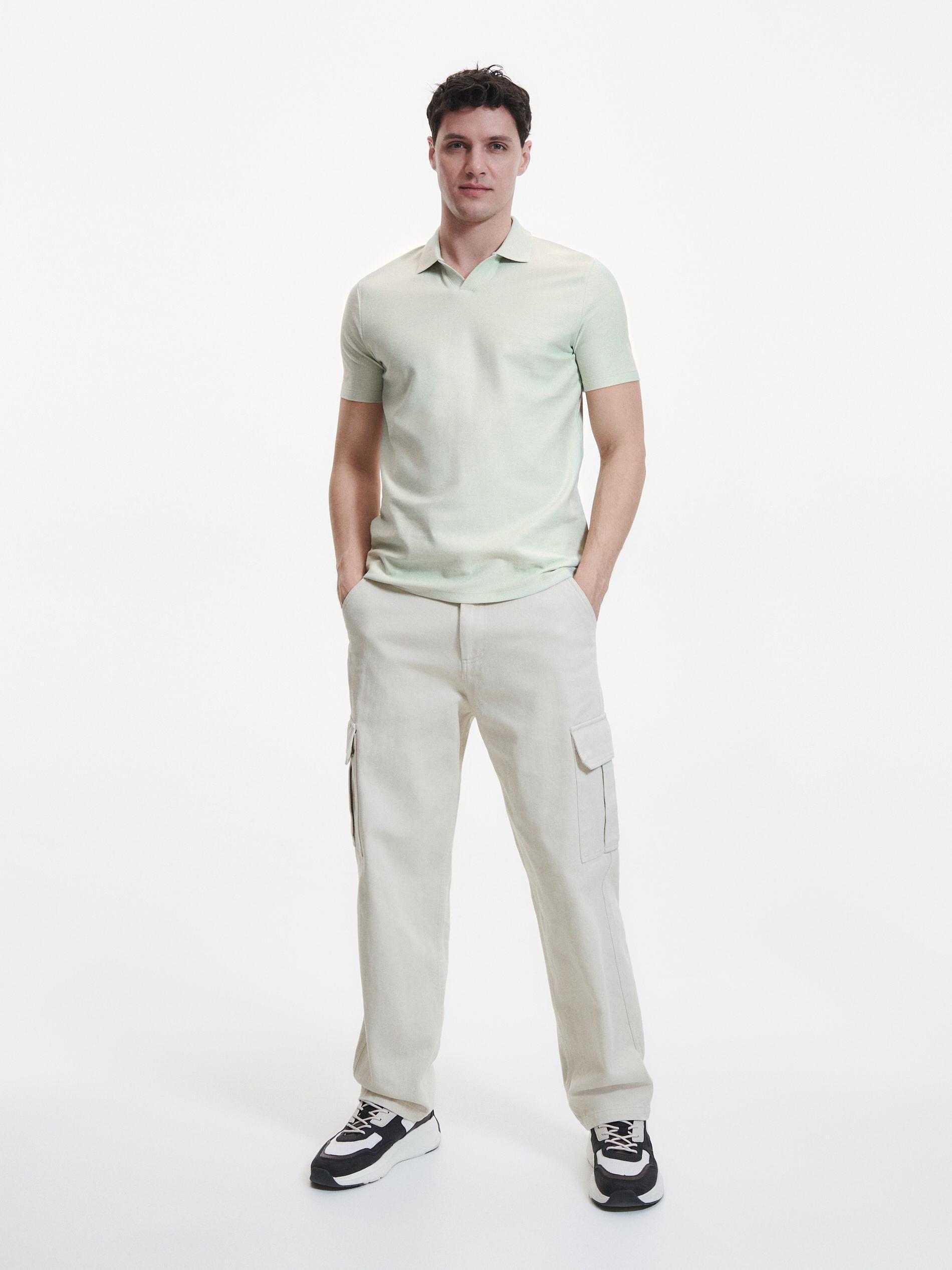 Green Cotton Polo Shirt, , large image number 3