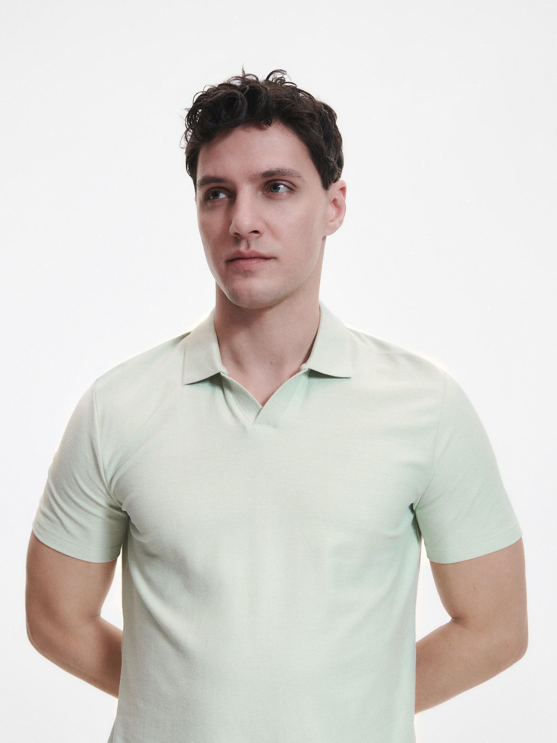 Green Cotton Polo Shirt, , large image number 4
