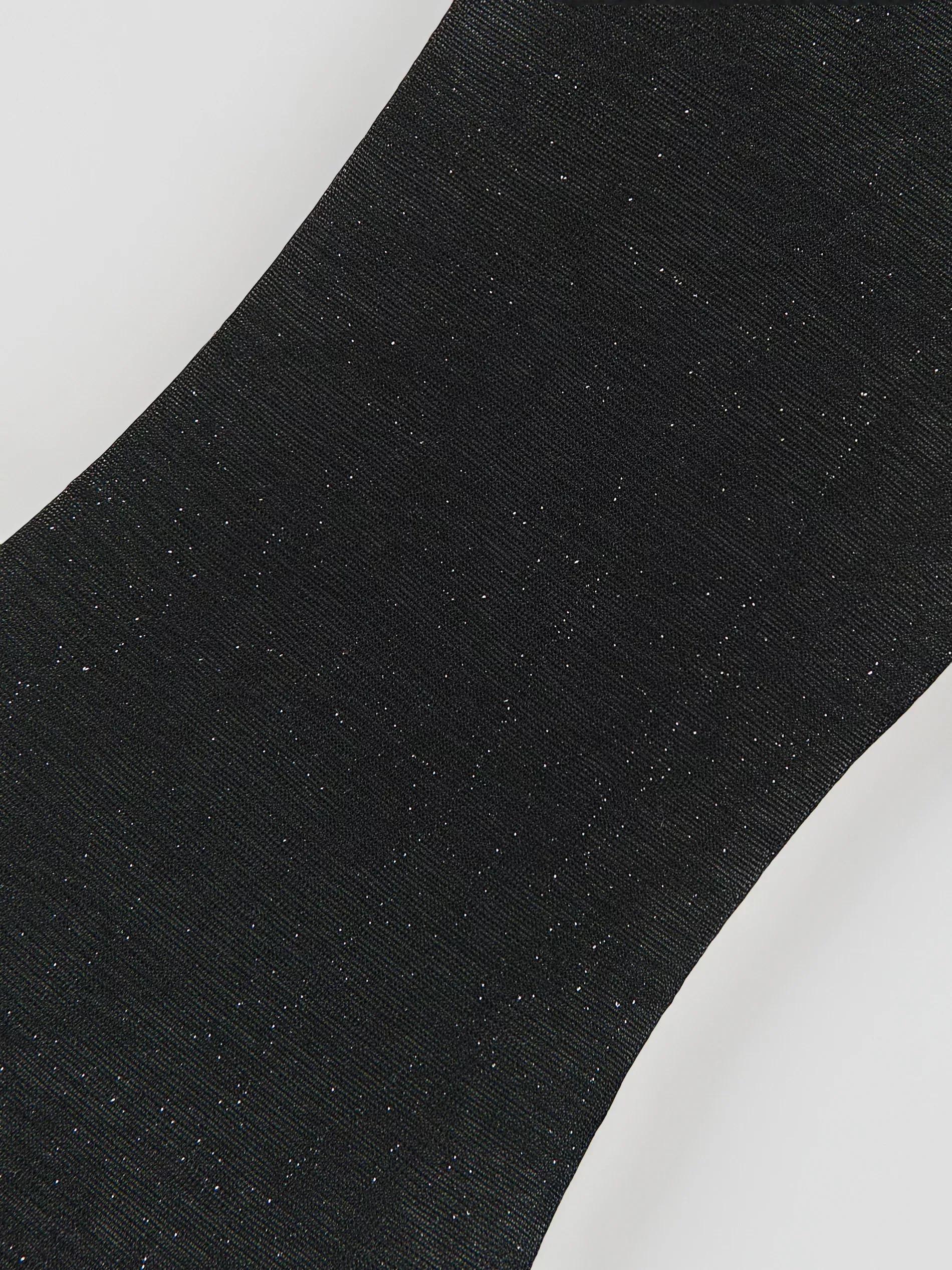 Black 30 Den Tights With Metallic Thread, Black, large image number 2