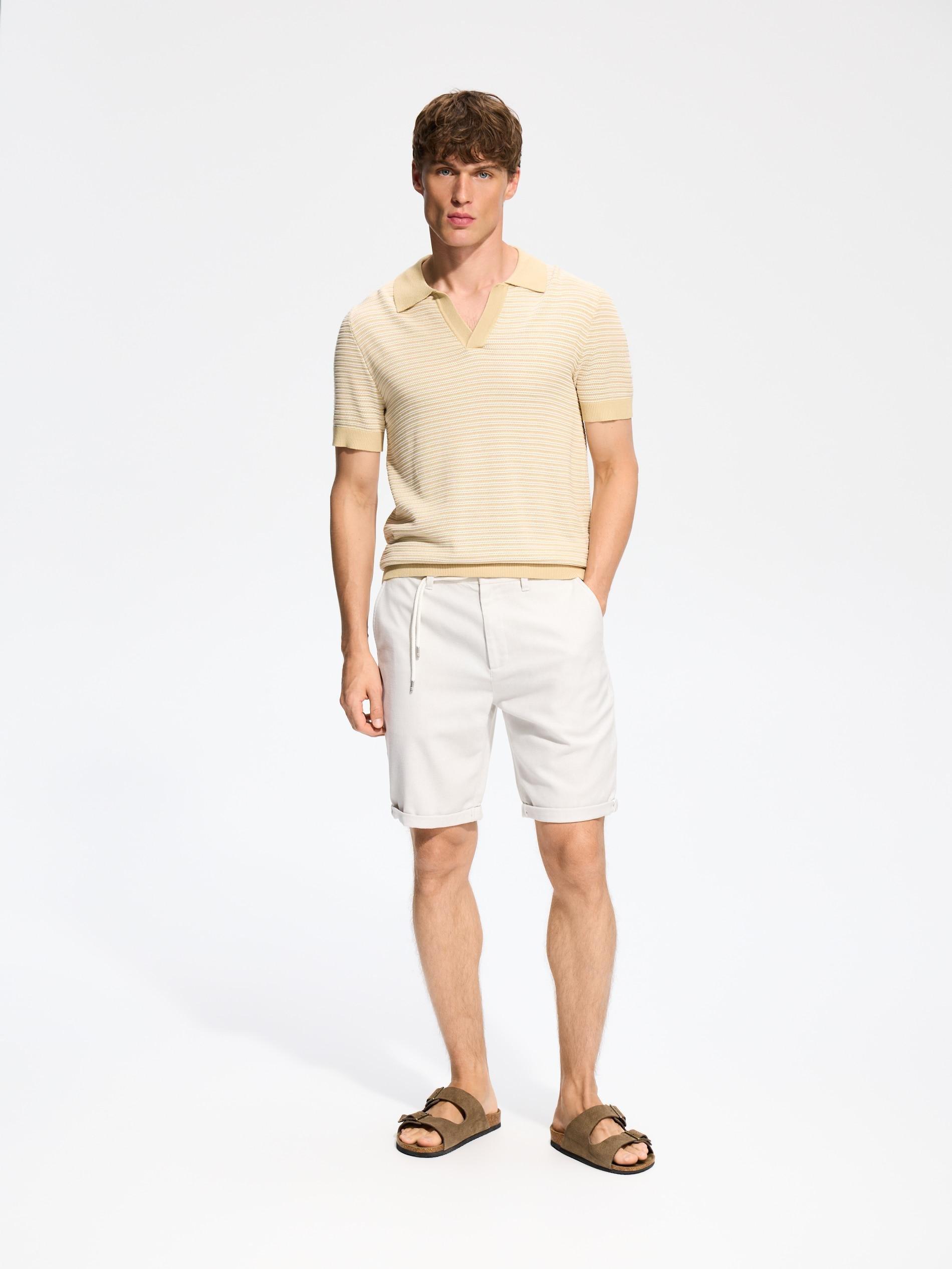 Beigeviscose Rich Polo Jumper, 7401_12P, medium