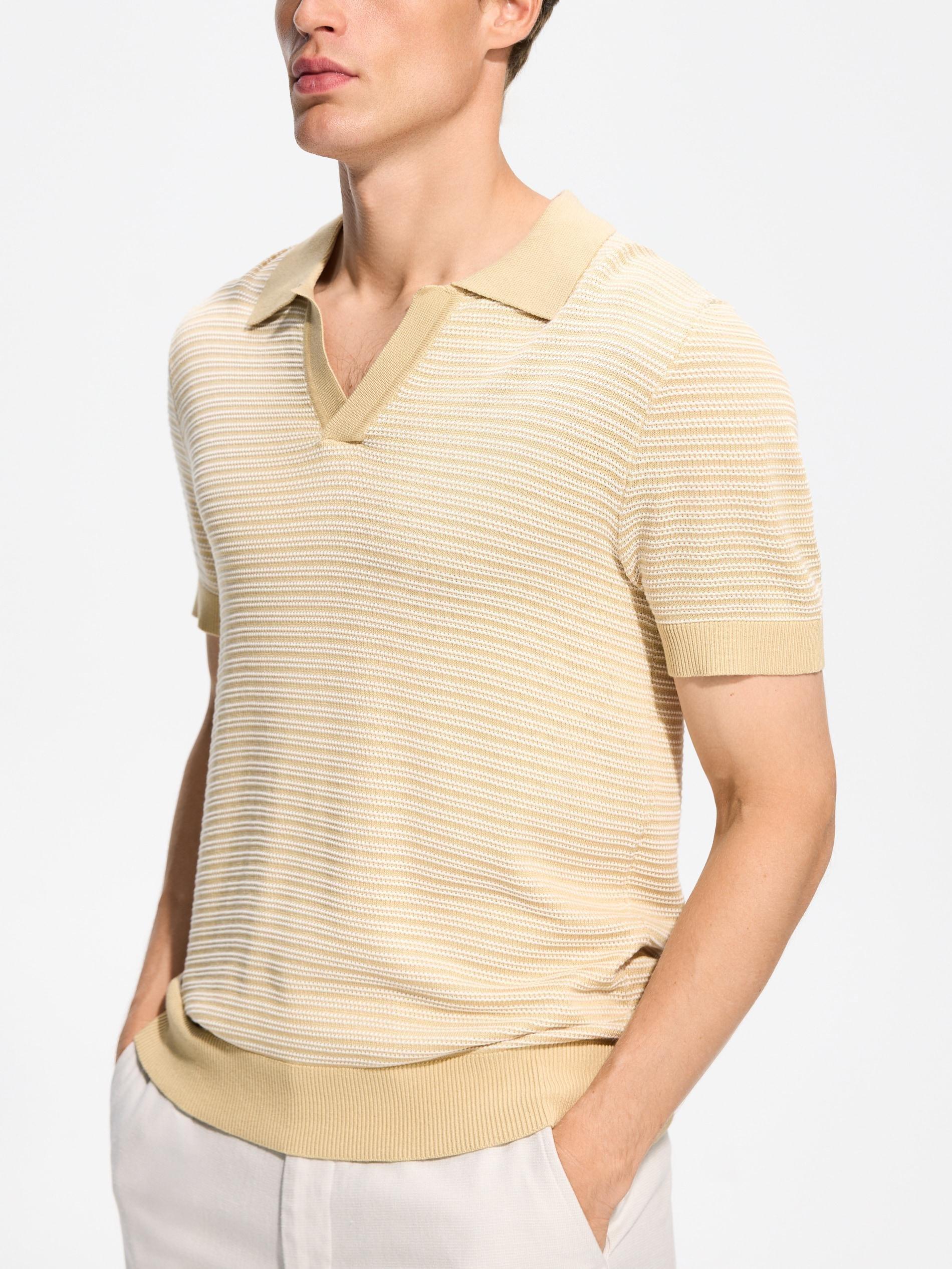 Beigeviscose Rich Polo Jumper, 7401_12P, large image number 2
