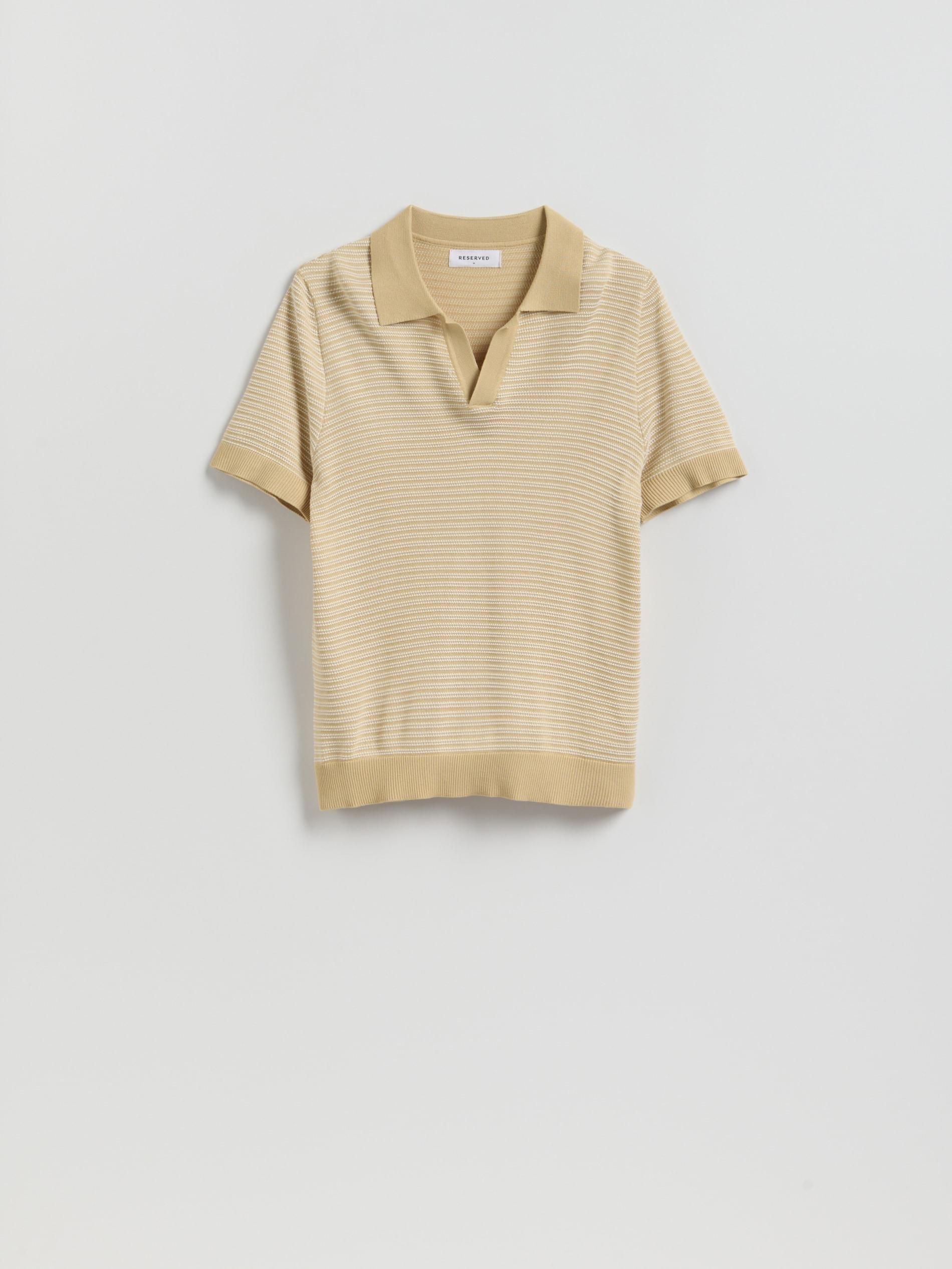 Beigeviscose Rich Polo Jumper, 7401_12P, large image number 4