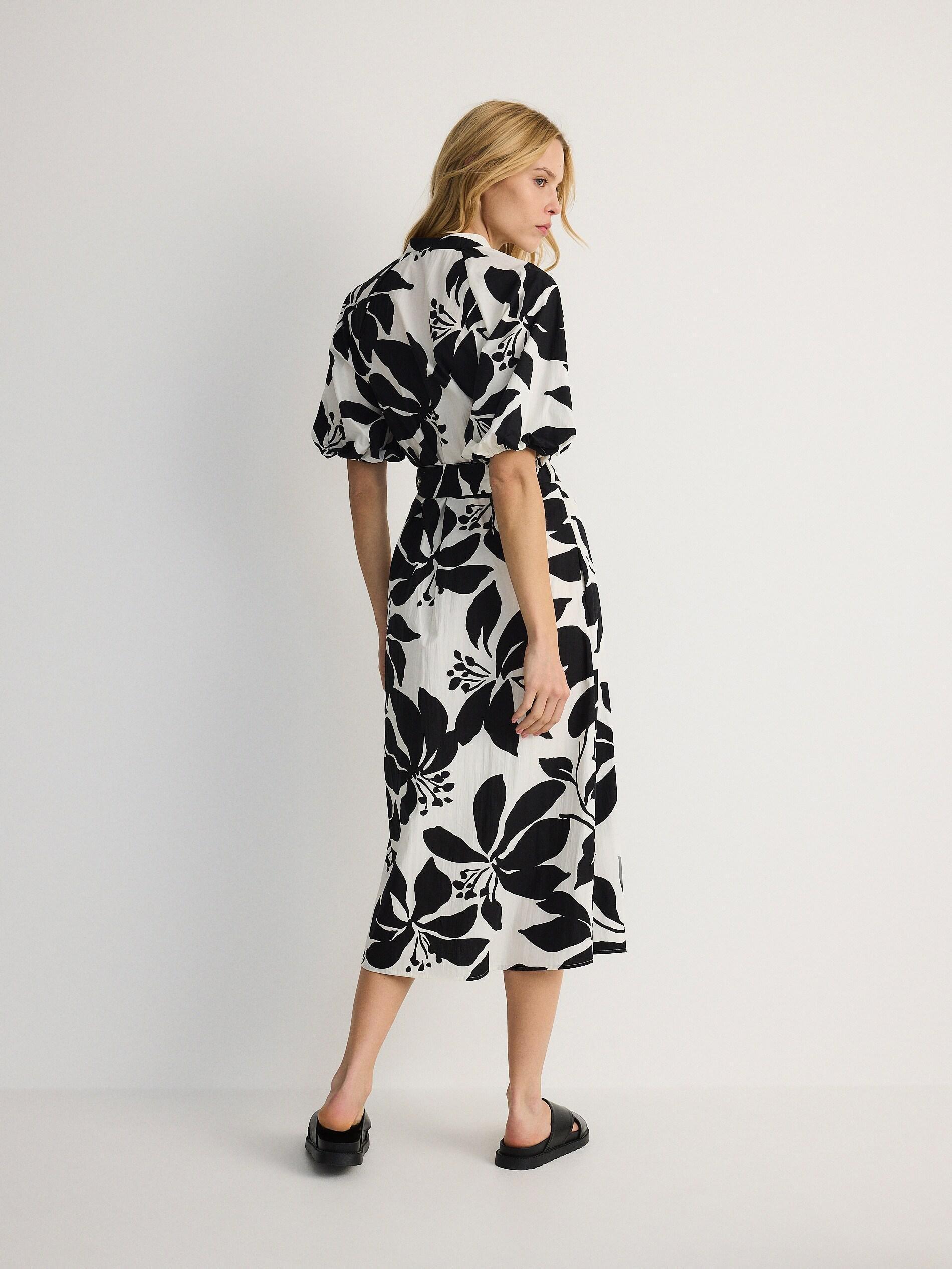 Multicolour Patterned V-Neck Dress, , large image number 11
