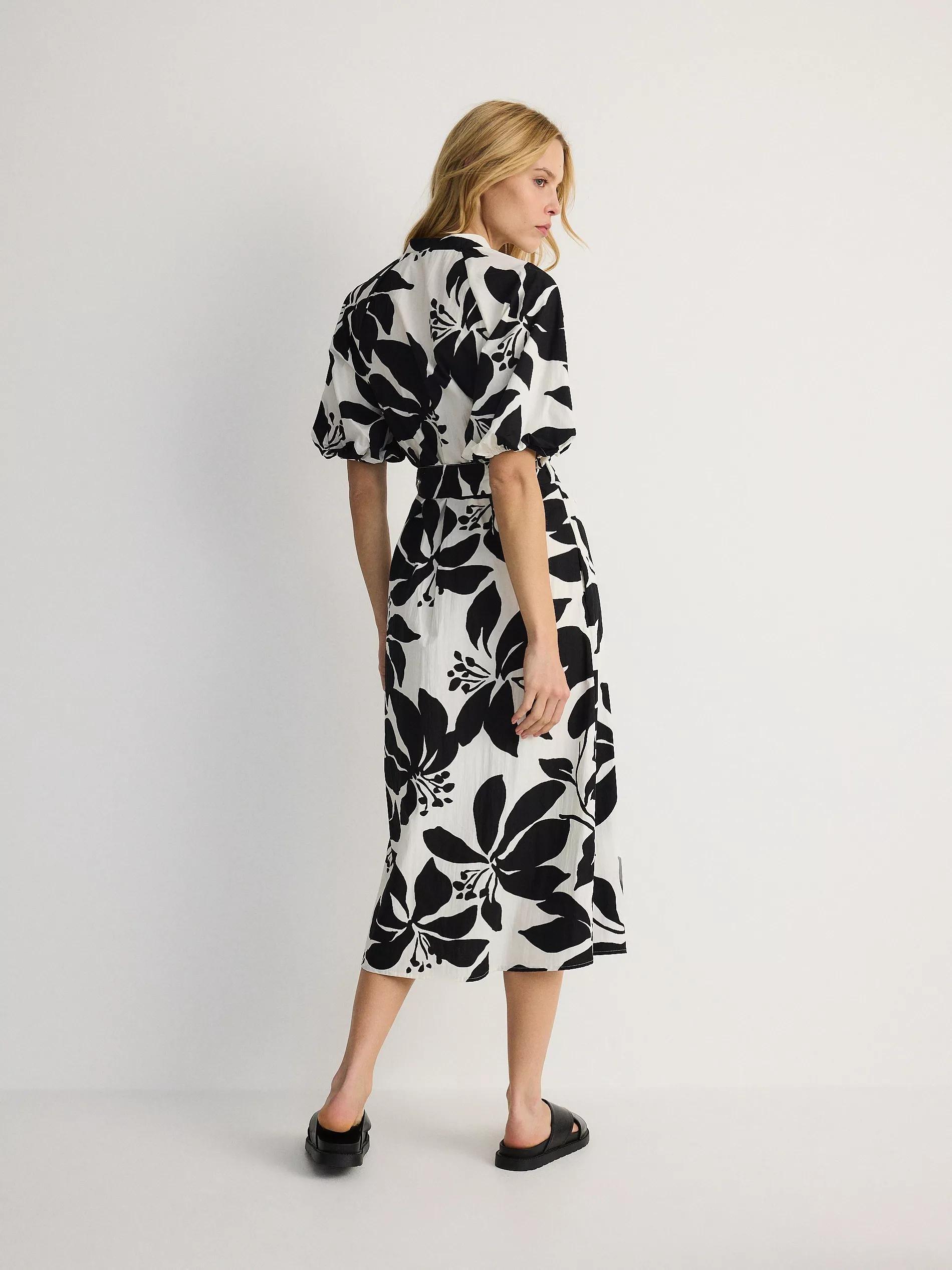 Multicolour Patterned V-Neck Dress, , large image number 12
