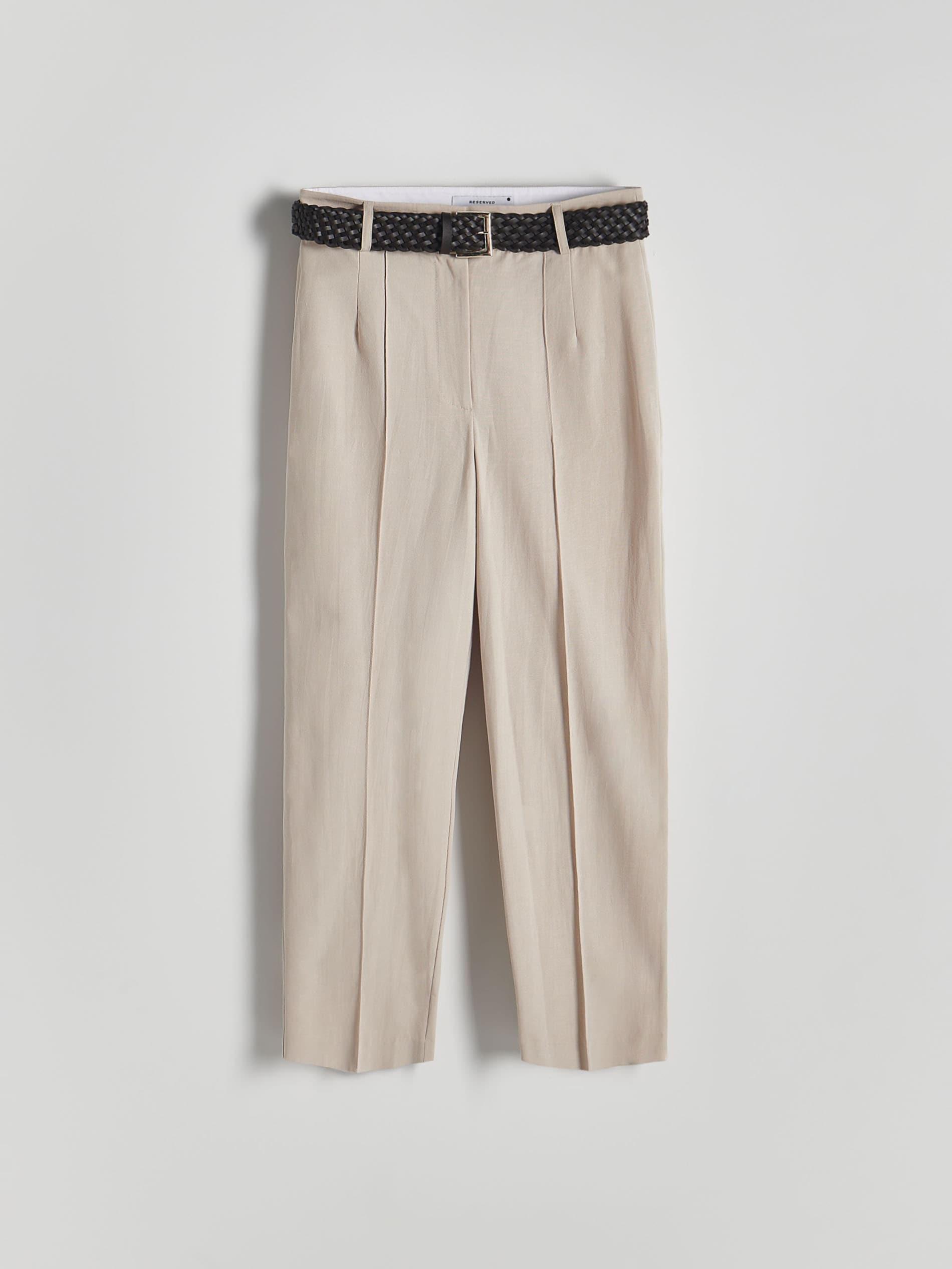 Beige Buttoned Trousers, , large image number 5