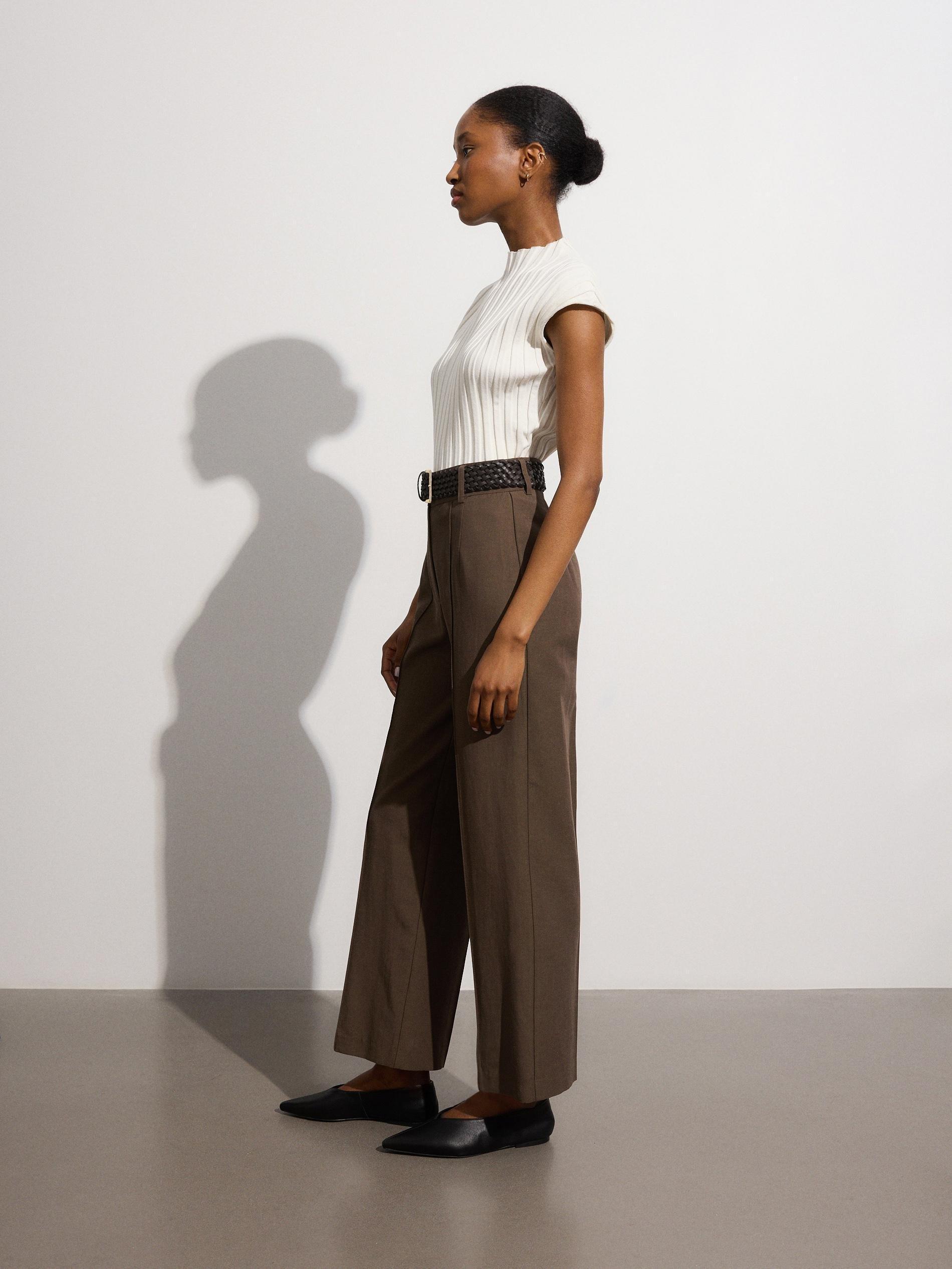 Brown Buttoned Trousers, , large image number 1