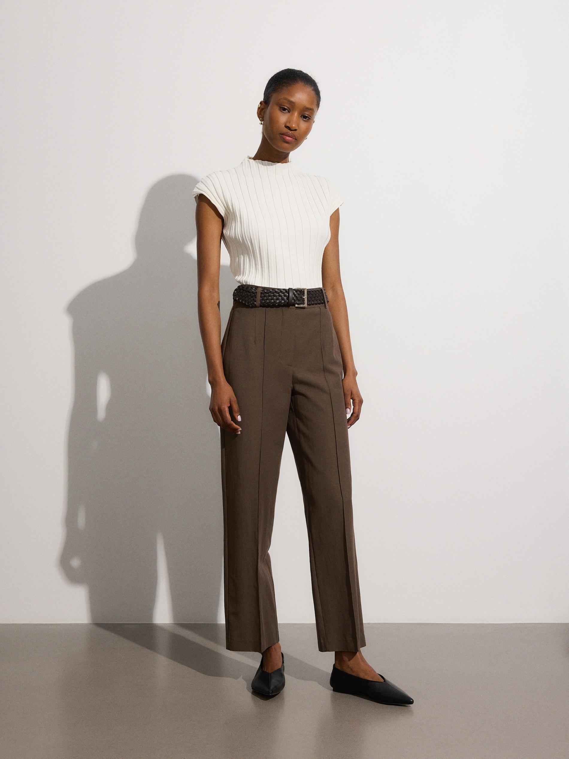 Brown Buttoned Trousers, , large image number 3