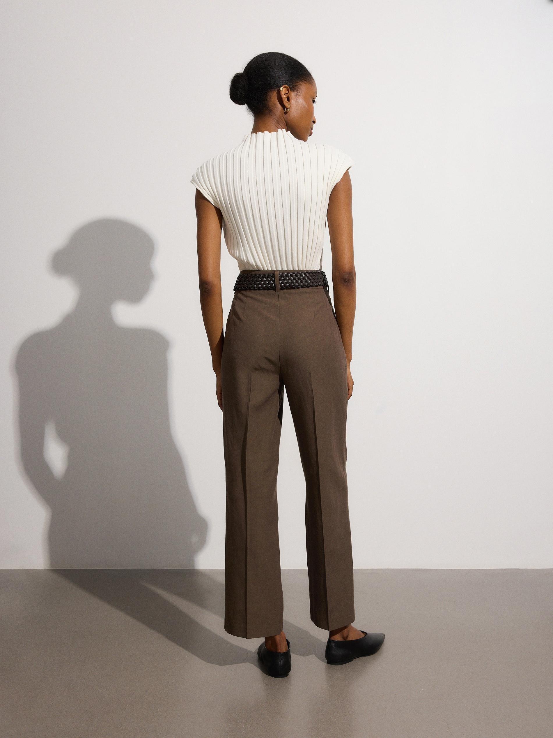 Brown Buttoned Trousers, , large image number 4