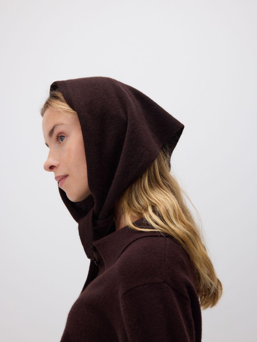 Brown Wool Rich Scarf, Brown, medium