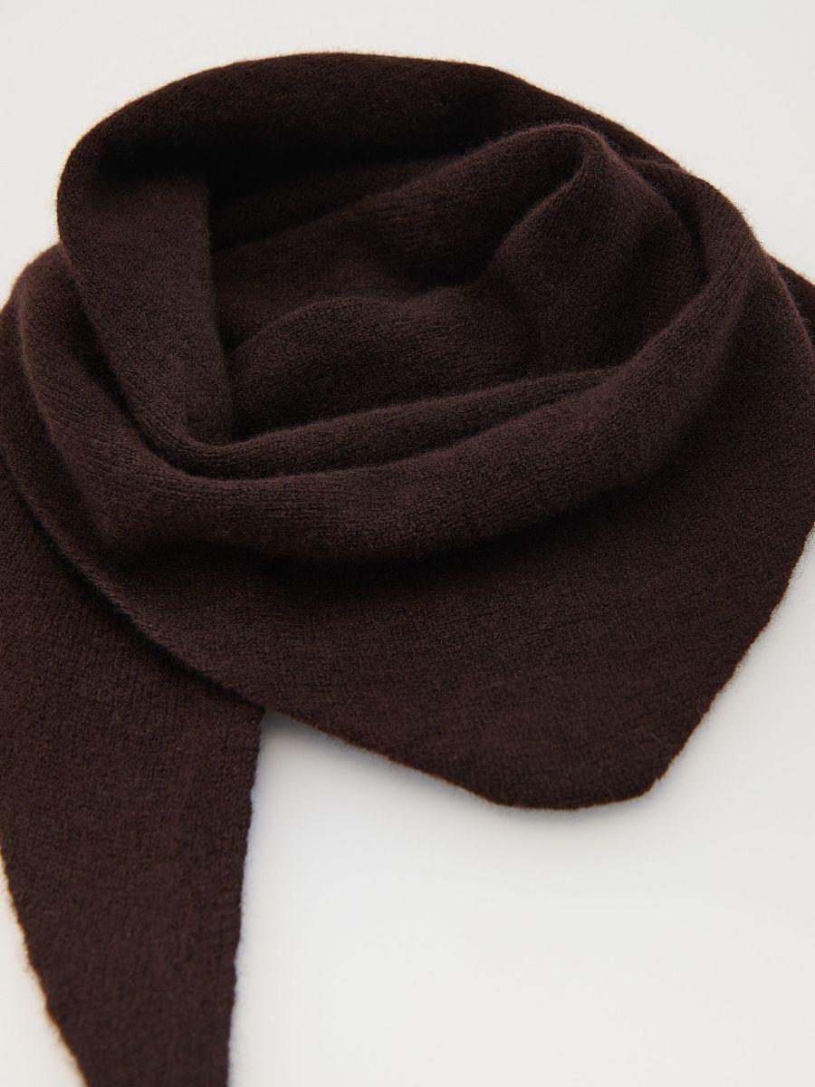 Brown Wool Rich Scarf, Brown, large image number 2
