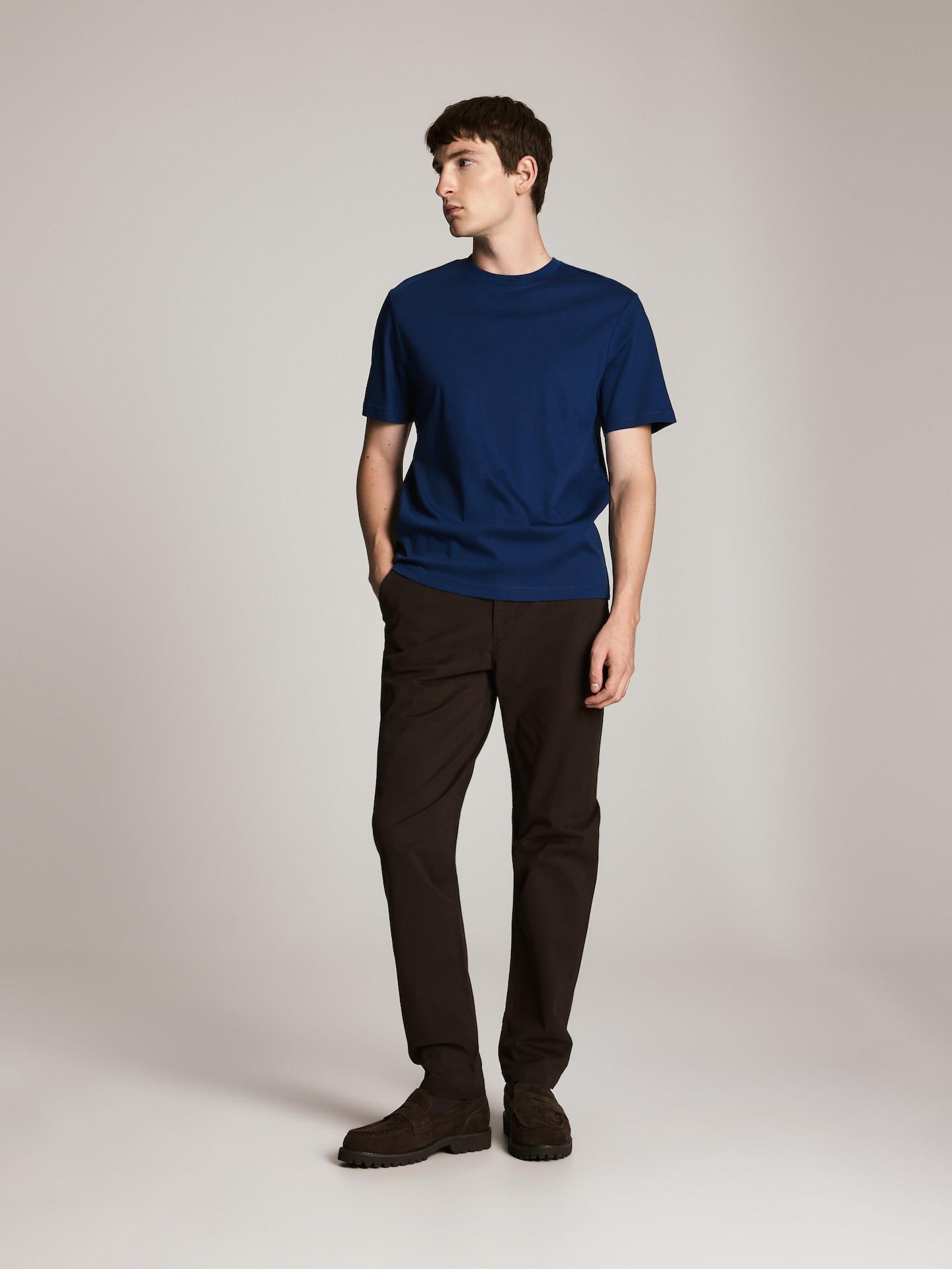 Blue Regular T-Shirt In Pima Cotton, Blue, large image number 1