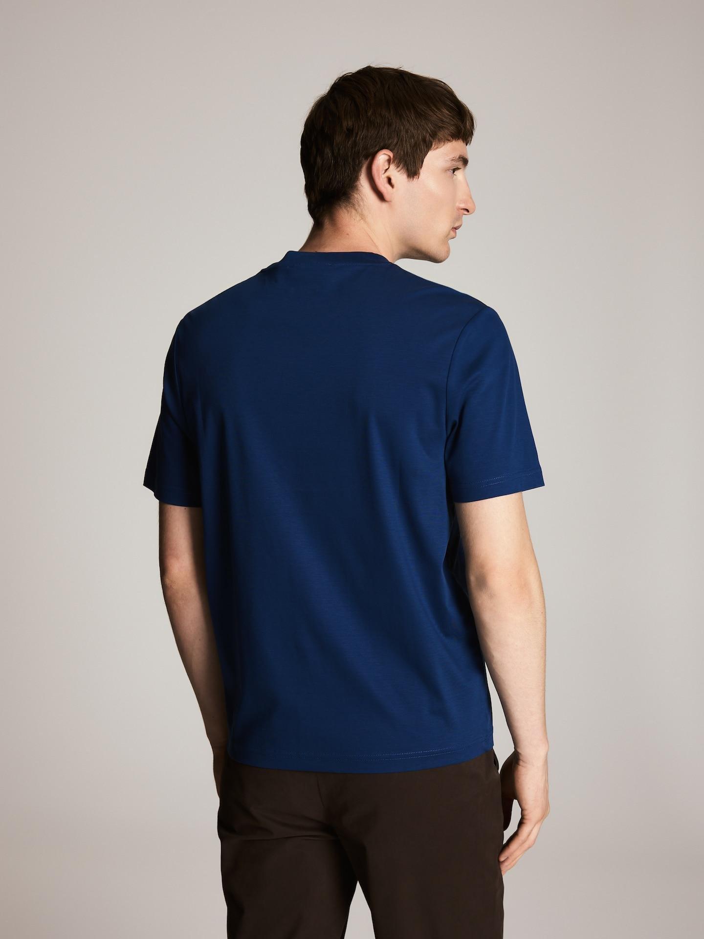 Blue Regular T-Shirt In Pima Cotton, Blue, large image number 3