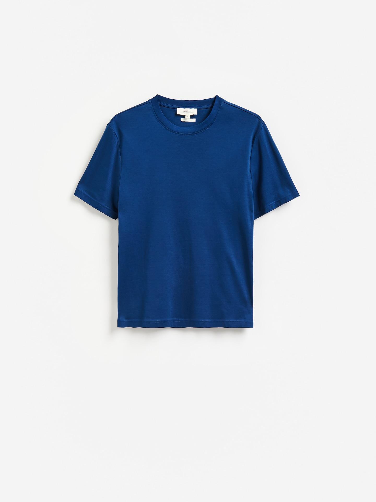 Blue Regular T-Shirt In Pima Cotton, Blue, large image number 4