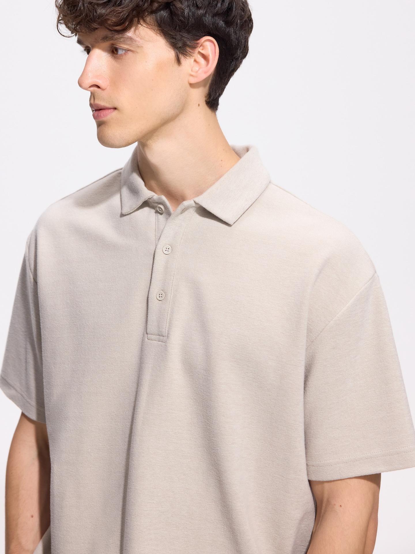 Grey Boxy Polo Shirt, Light grey, medium