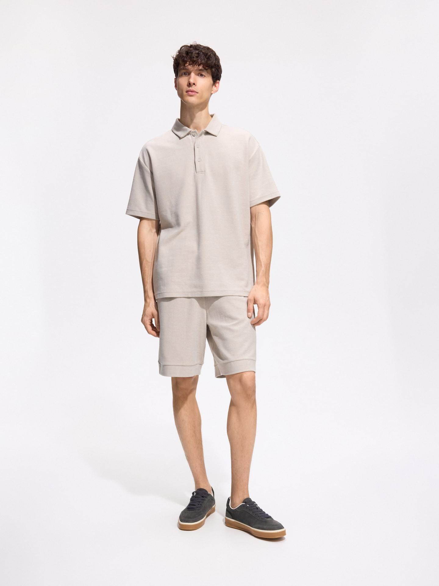 Grey Boxy Polo Shirt, Light grey, large image number 1