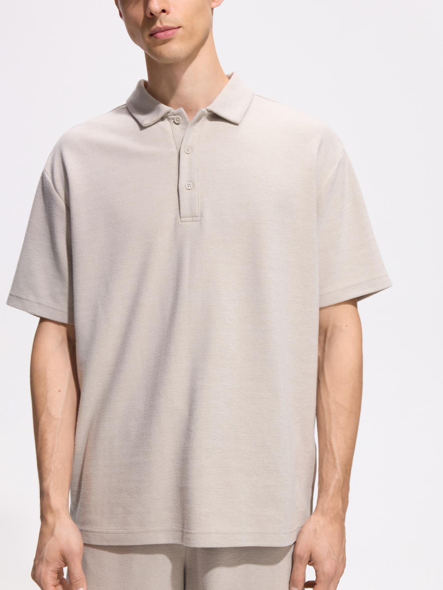 Grey Boxy Polo Shirt, Light grey, large image number 2