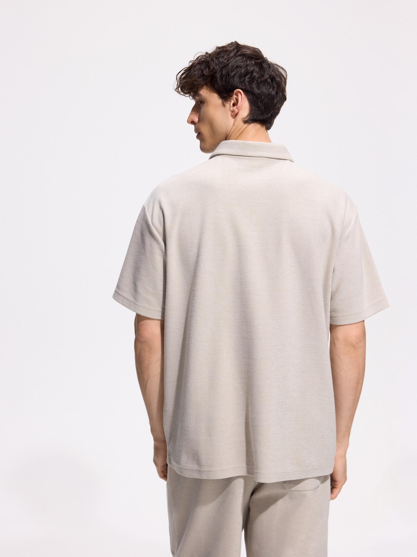 Grey Boxy Polo Shirt, Light grey, large image number 3