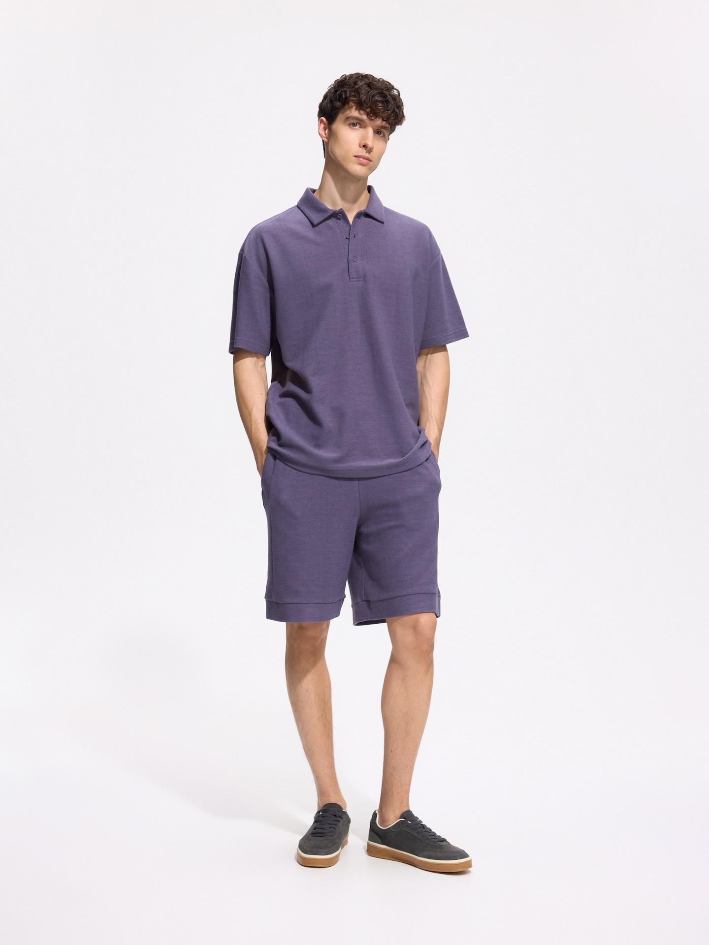 Grape Boxy Polo Shirt, Purple, medium