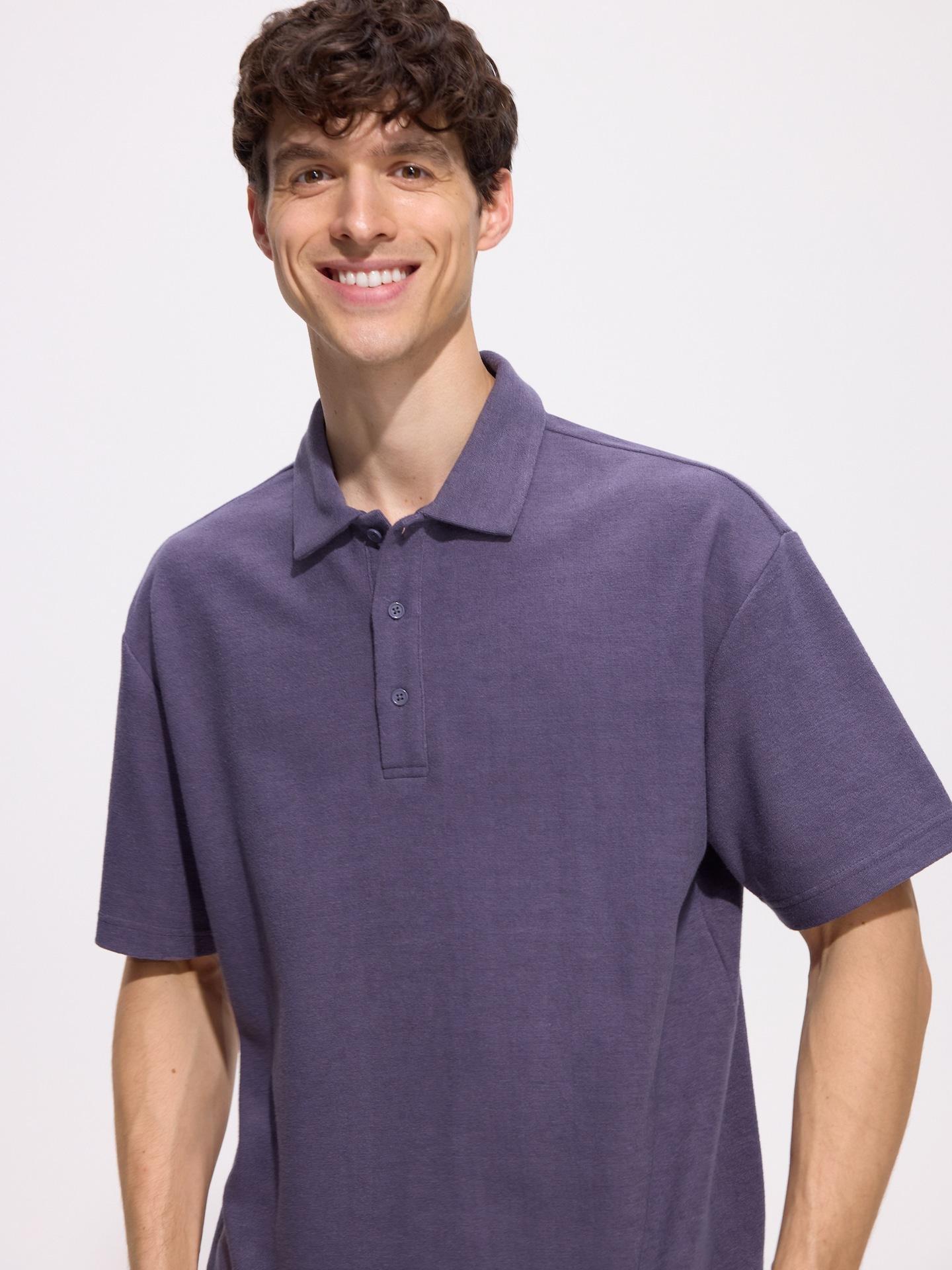 Grape Boxy Polo Shirt, Purple, large image number 2