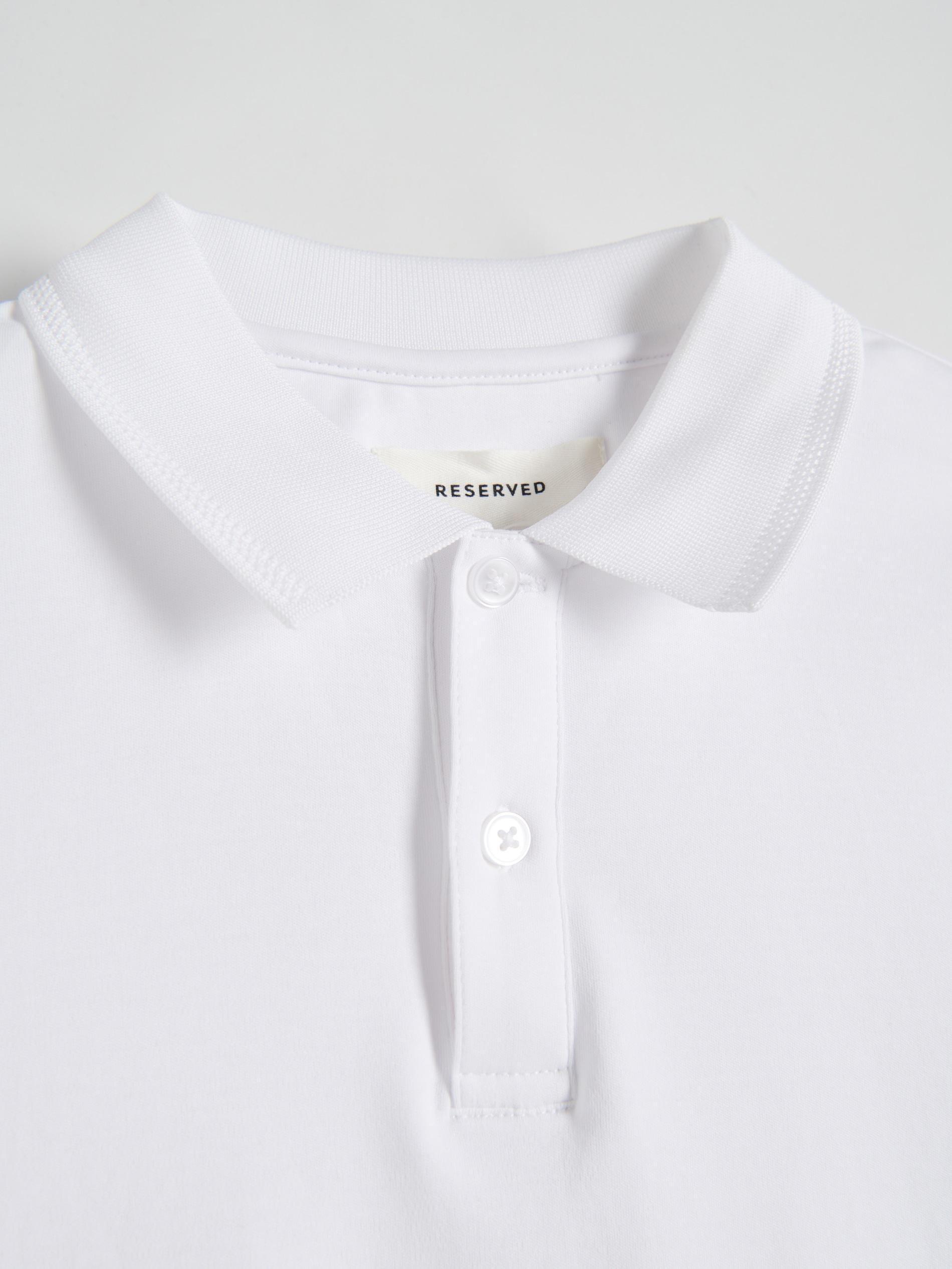 White Slim Polo Shirt, , large image number 4