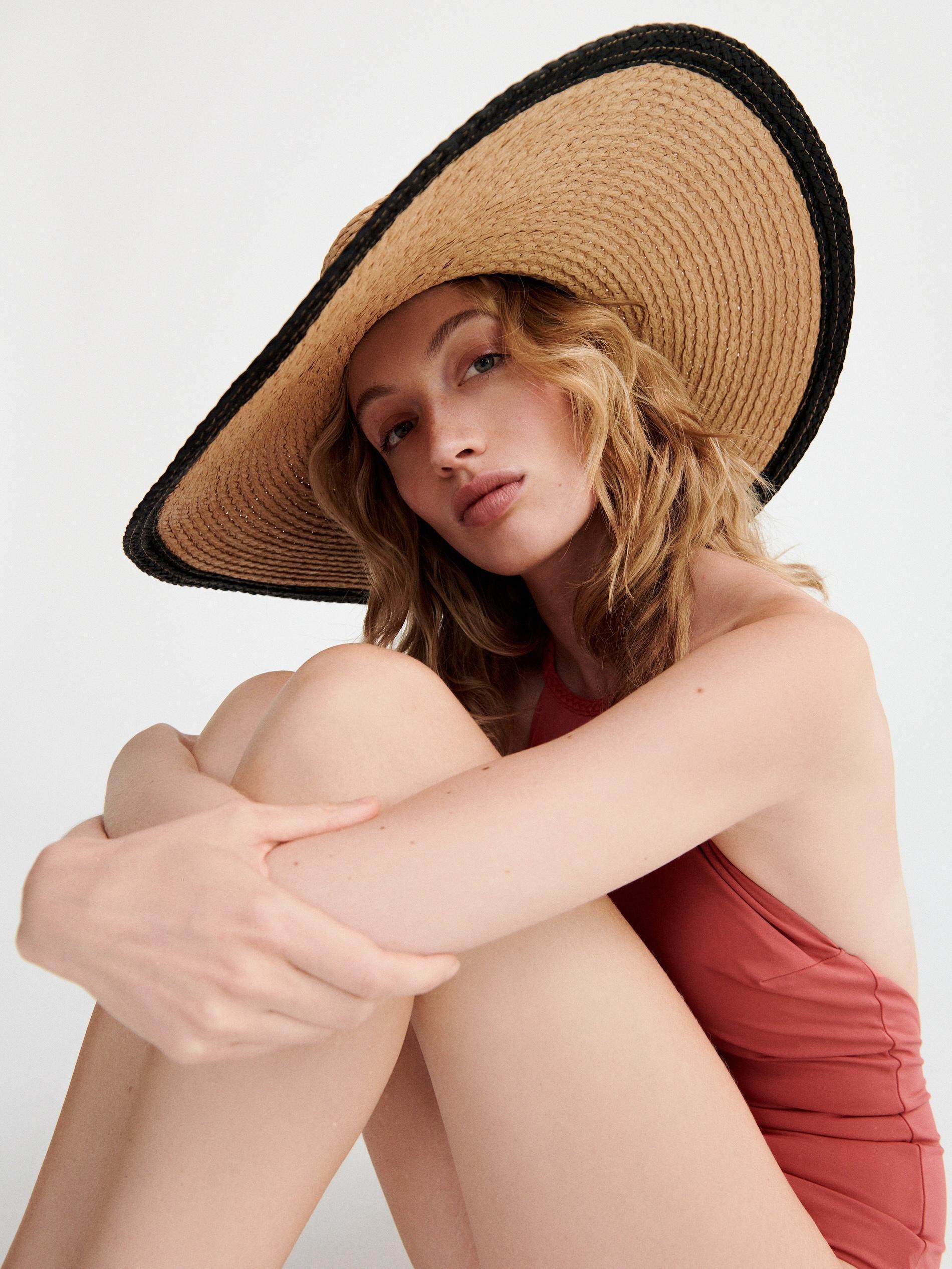 Beige Woven Hat, , large image number 0