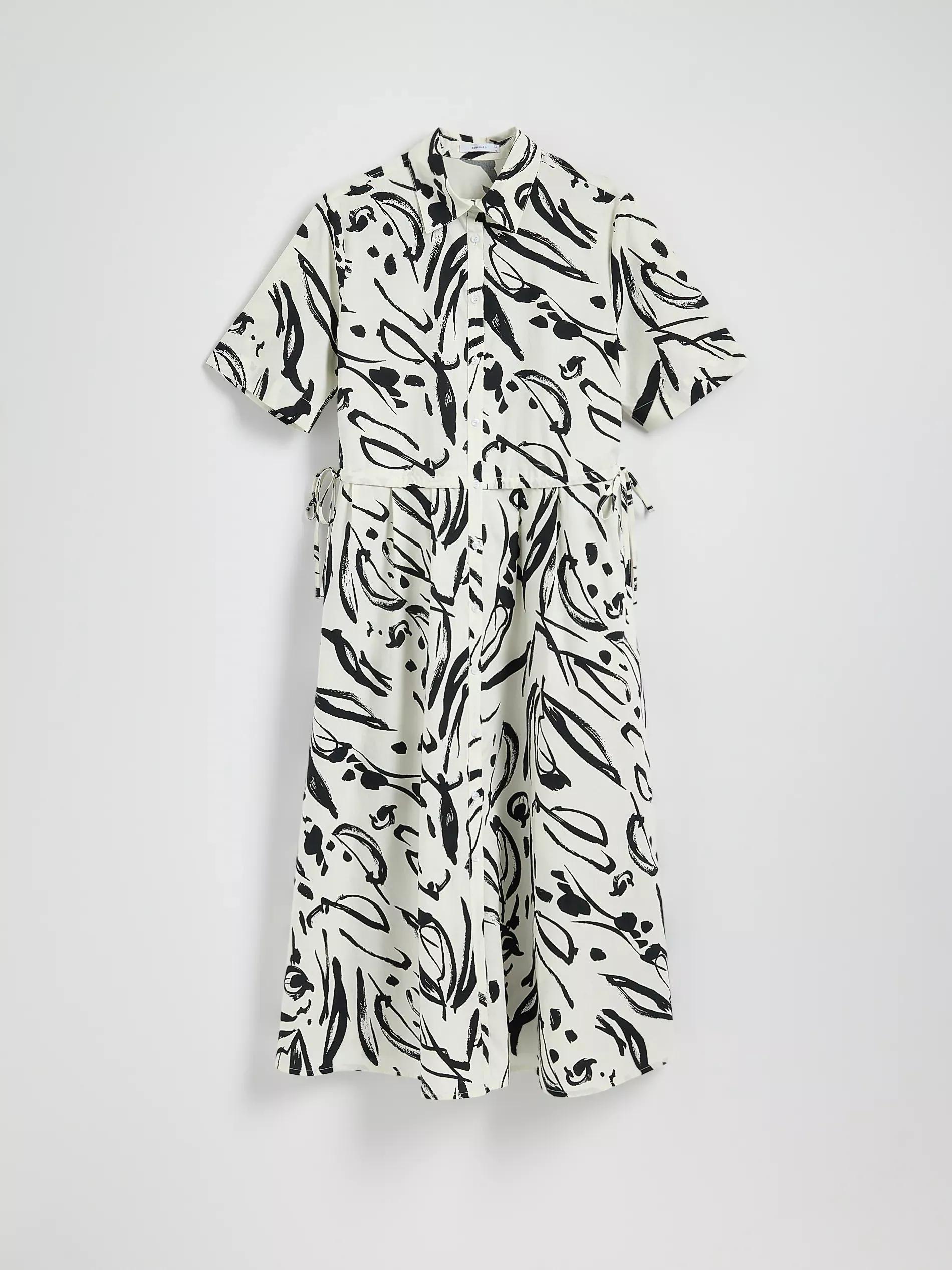 Multicolour Printed Belted Dress, , large image number 0