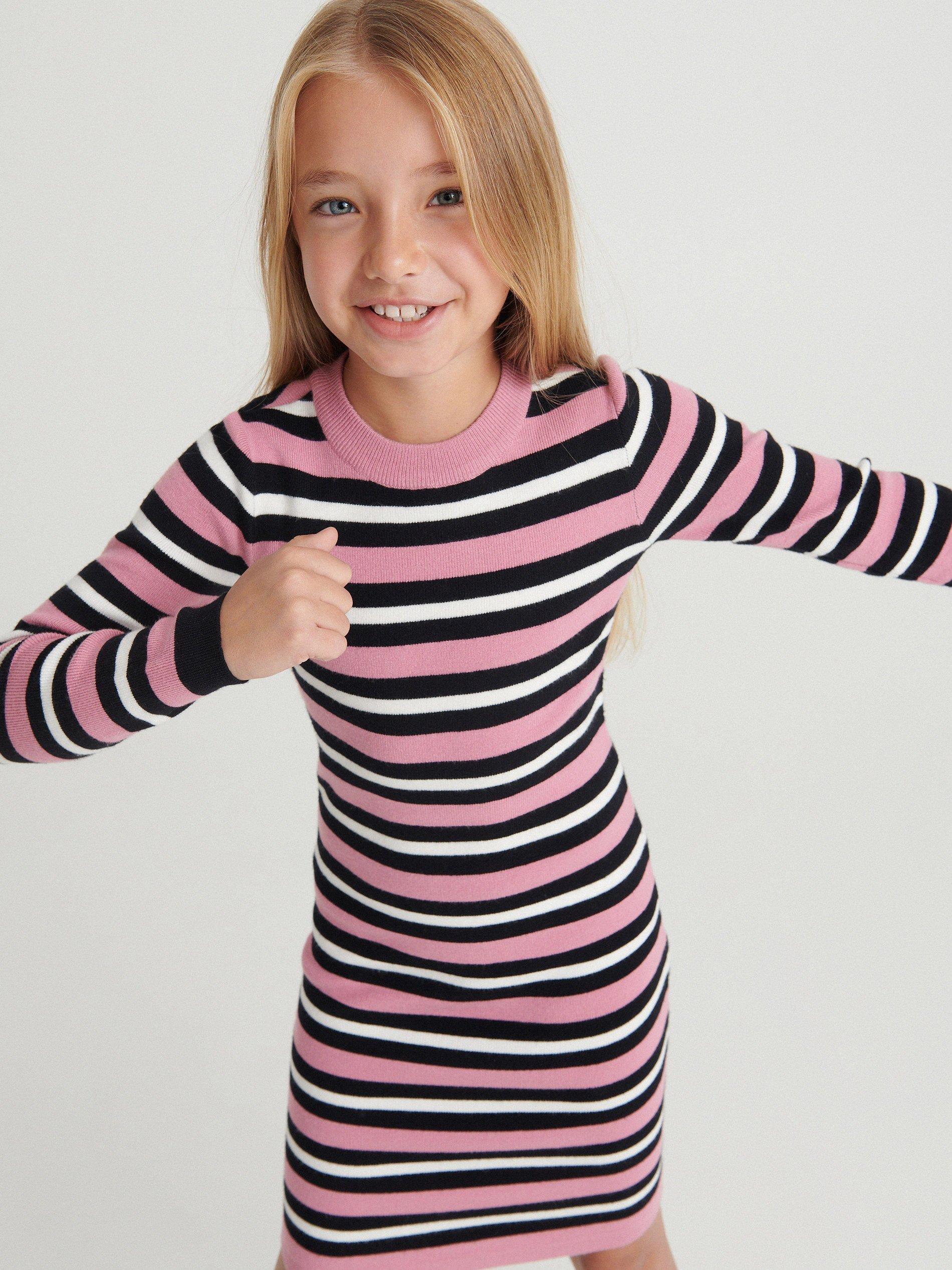 Multicolor Dress Made Of Lenzing Ecovero, Kids Girl, , large image number 0