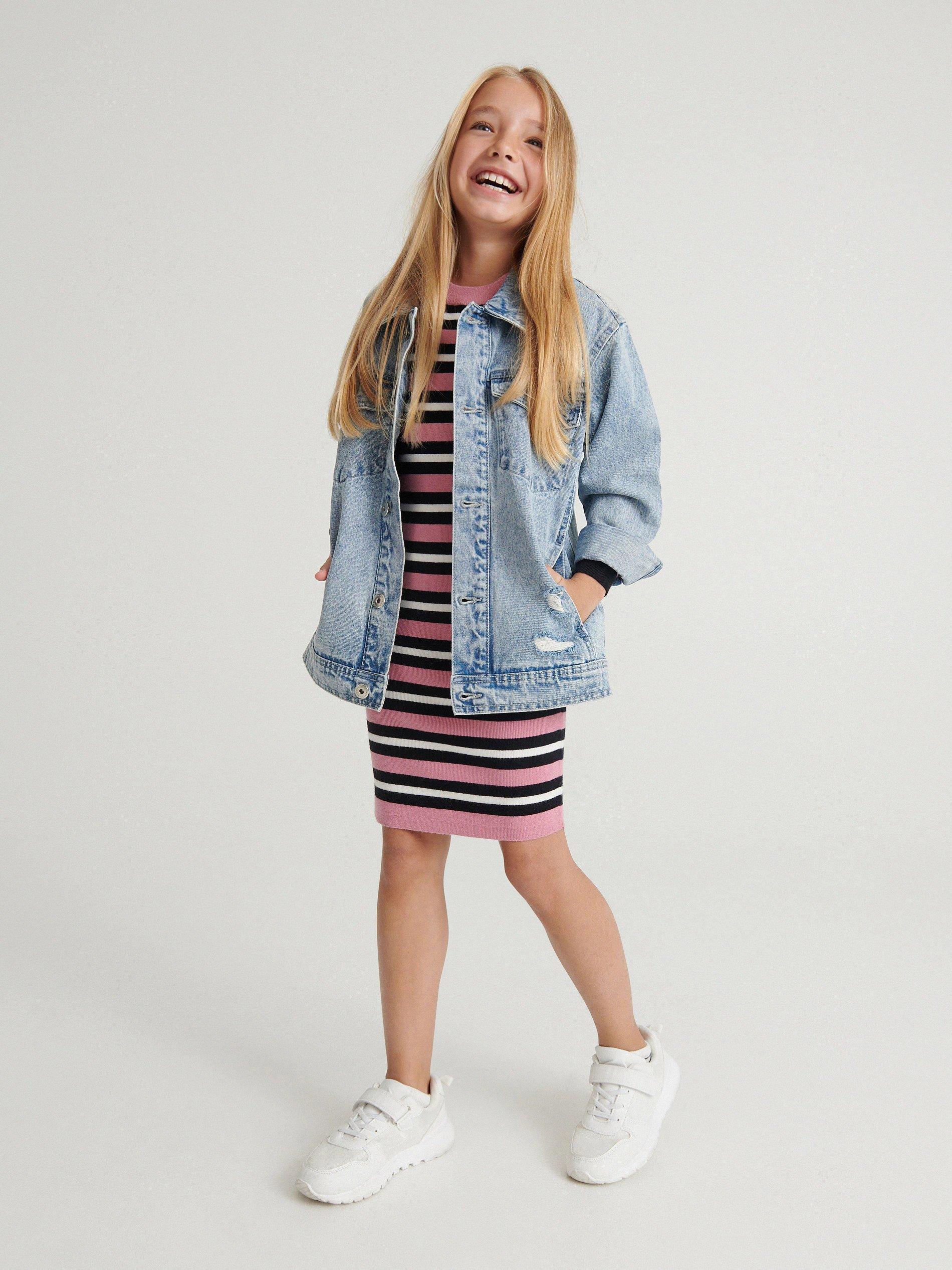 Multicolor Dress Made Of Lenzing Ecovero, Kids Girl, , large image number 1