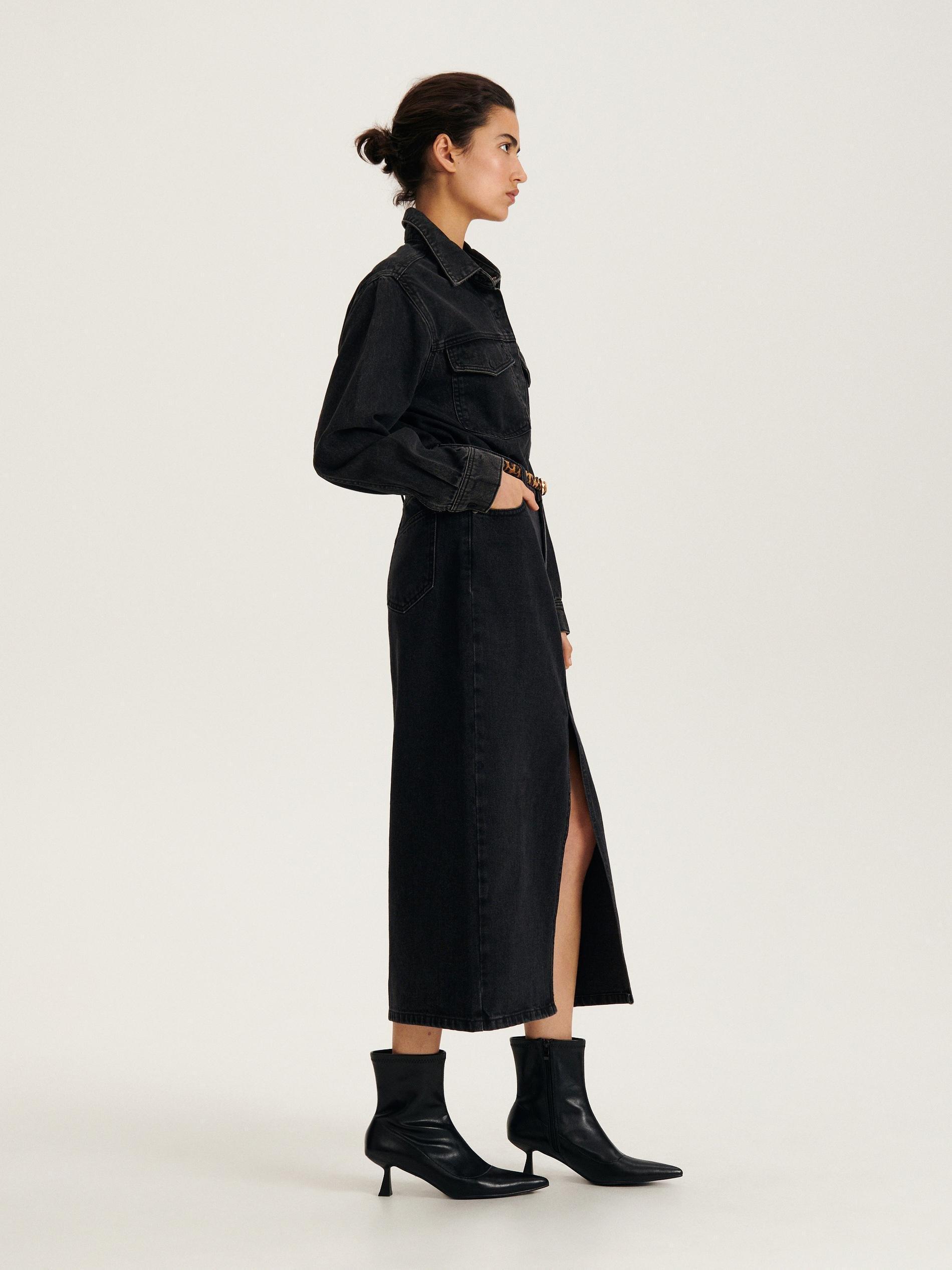 Black Denim Shirt, , large image number 2