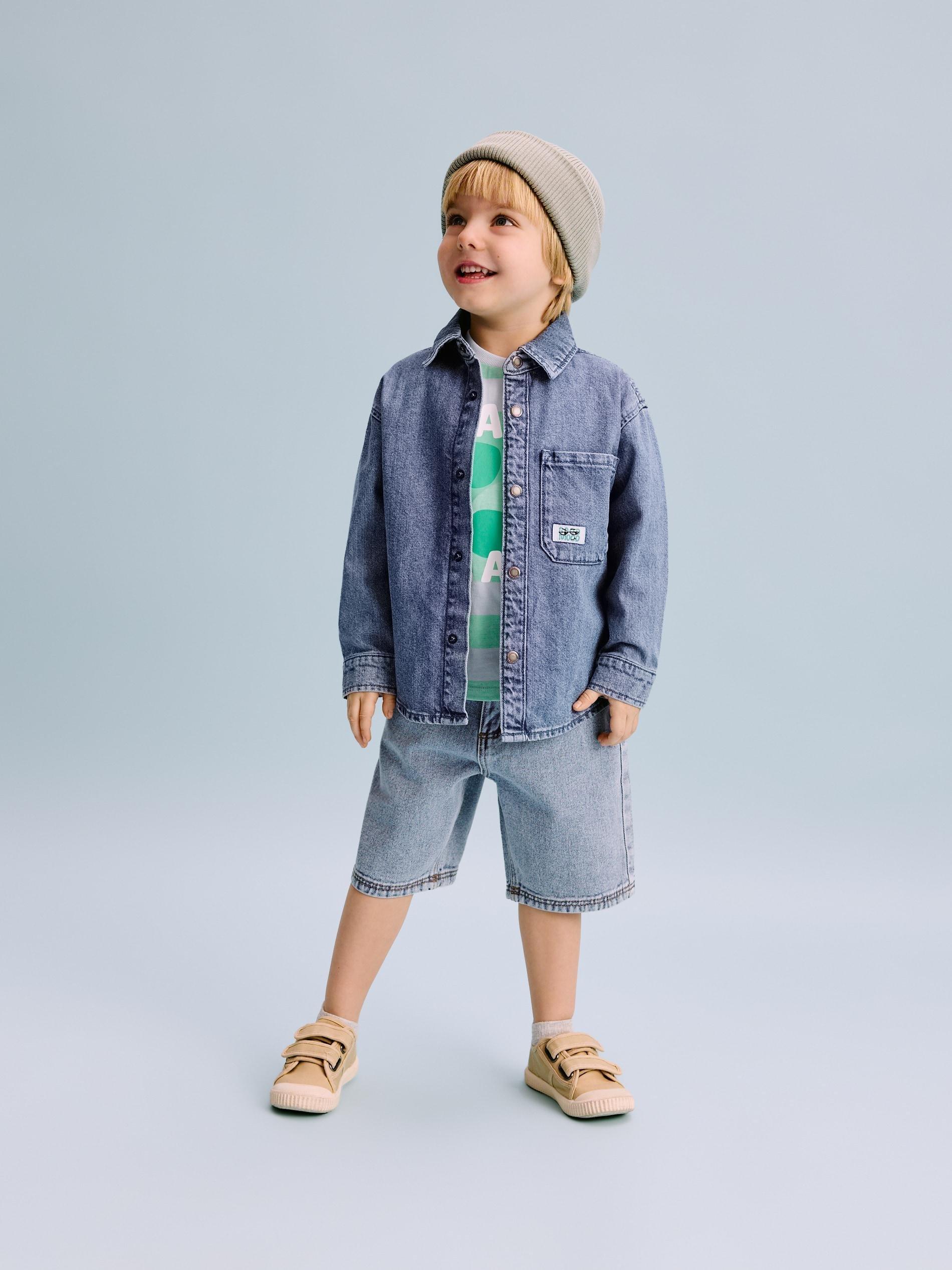 Blue Denim Shorts, Blue, large image number 2