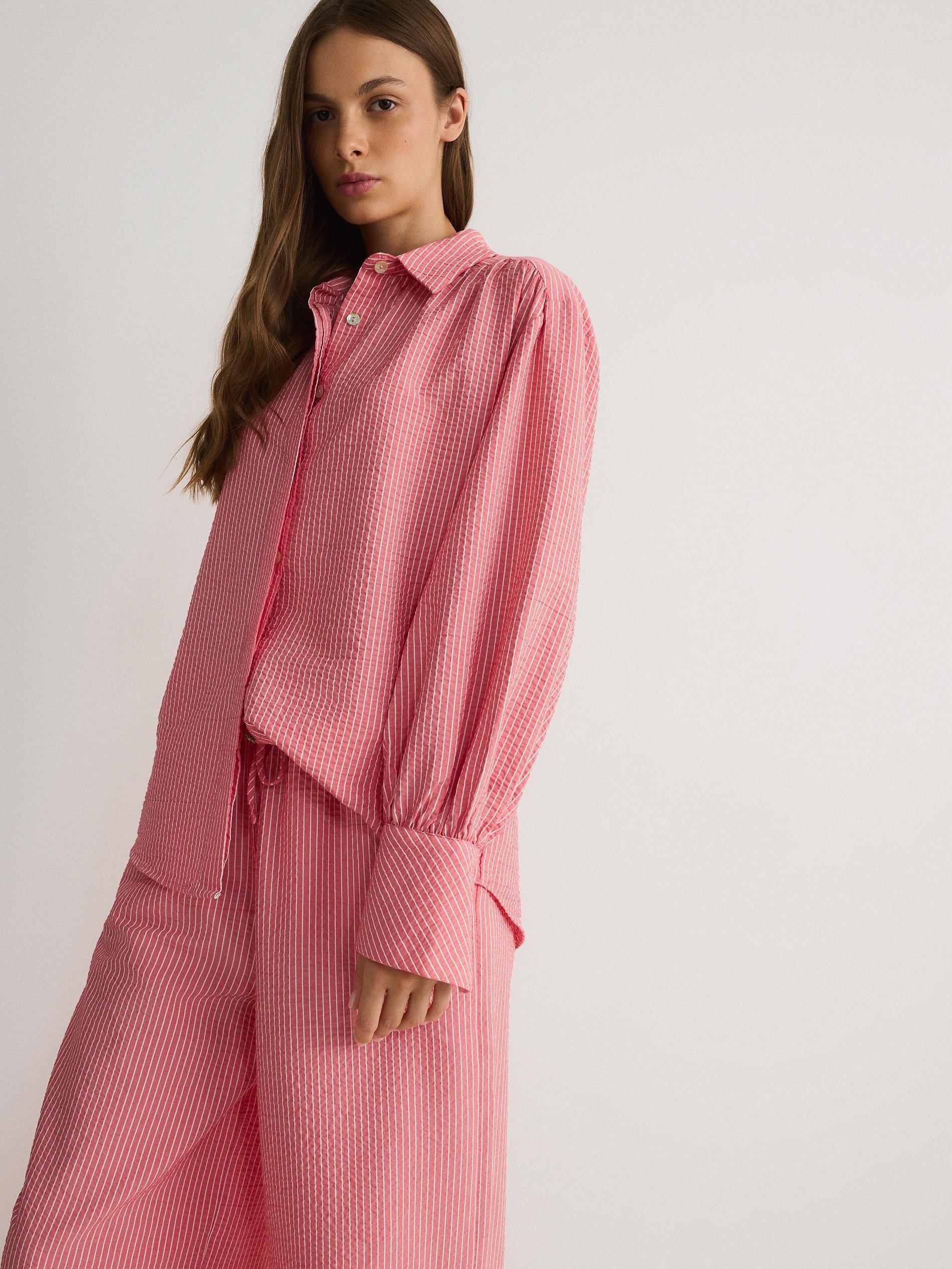 Red Oversized Collared Shirt, , large image number 3