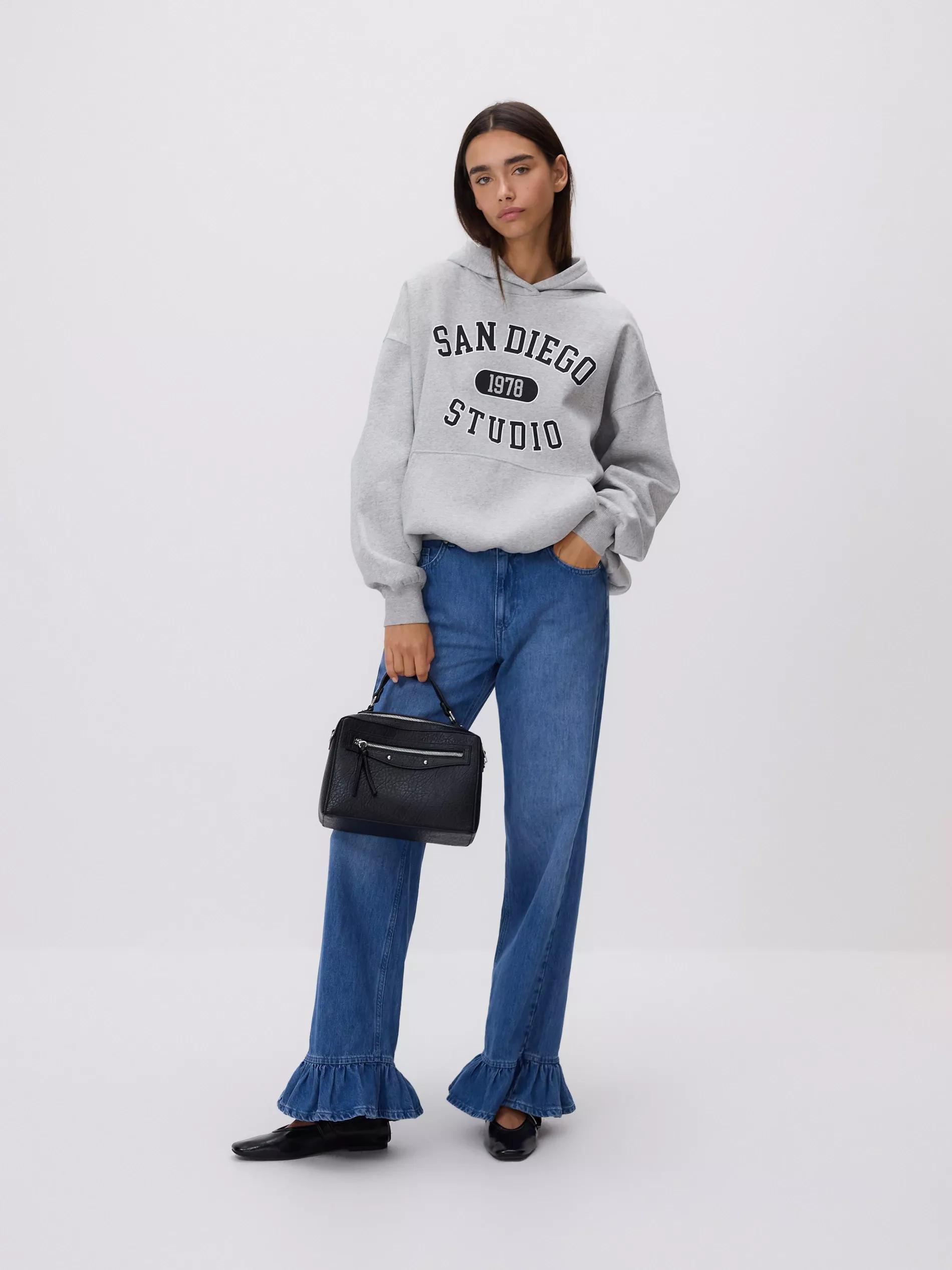 LIGHT GREY Printed sweatshirt, Light grey, large image number 1