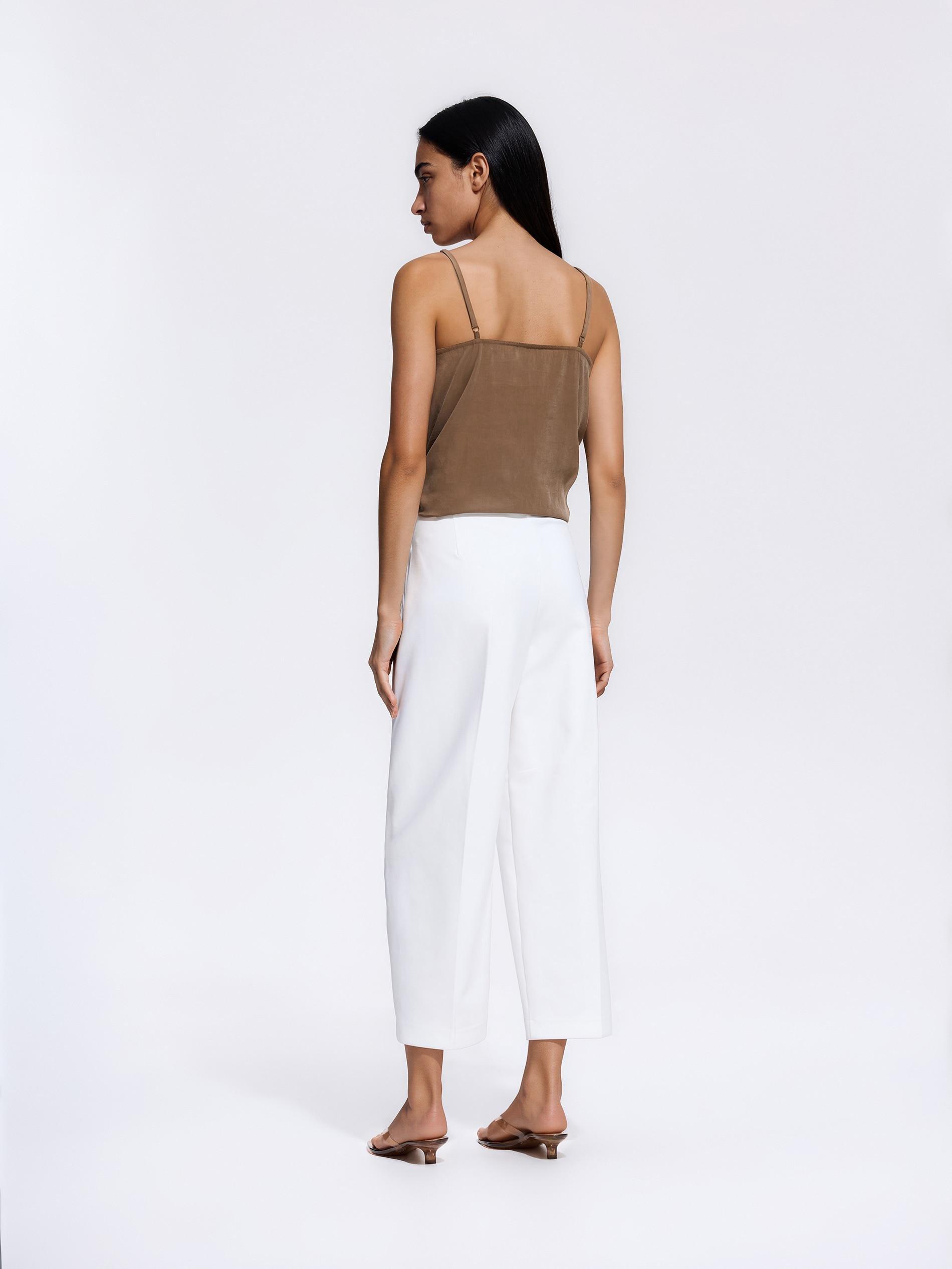 White Trousers With Pressed Crease, White, large image number 2