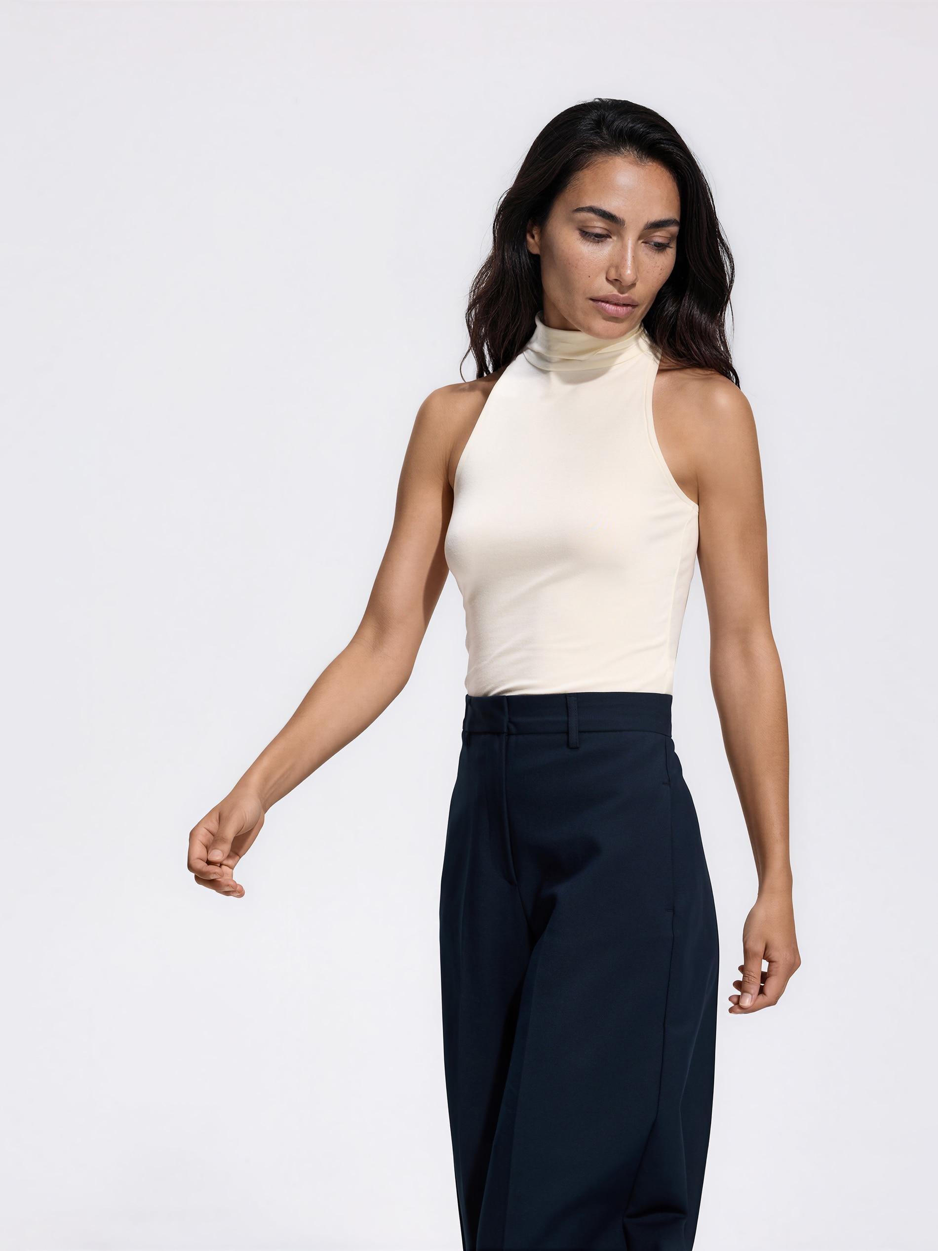Navy Trousers With Pressed Crease, Navy, medium