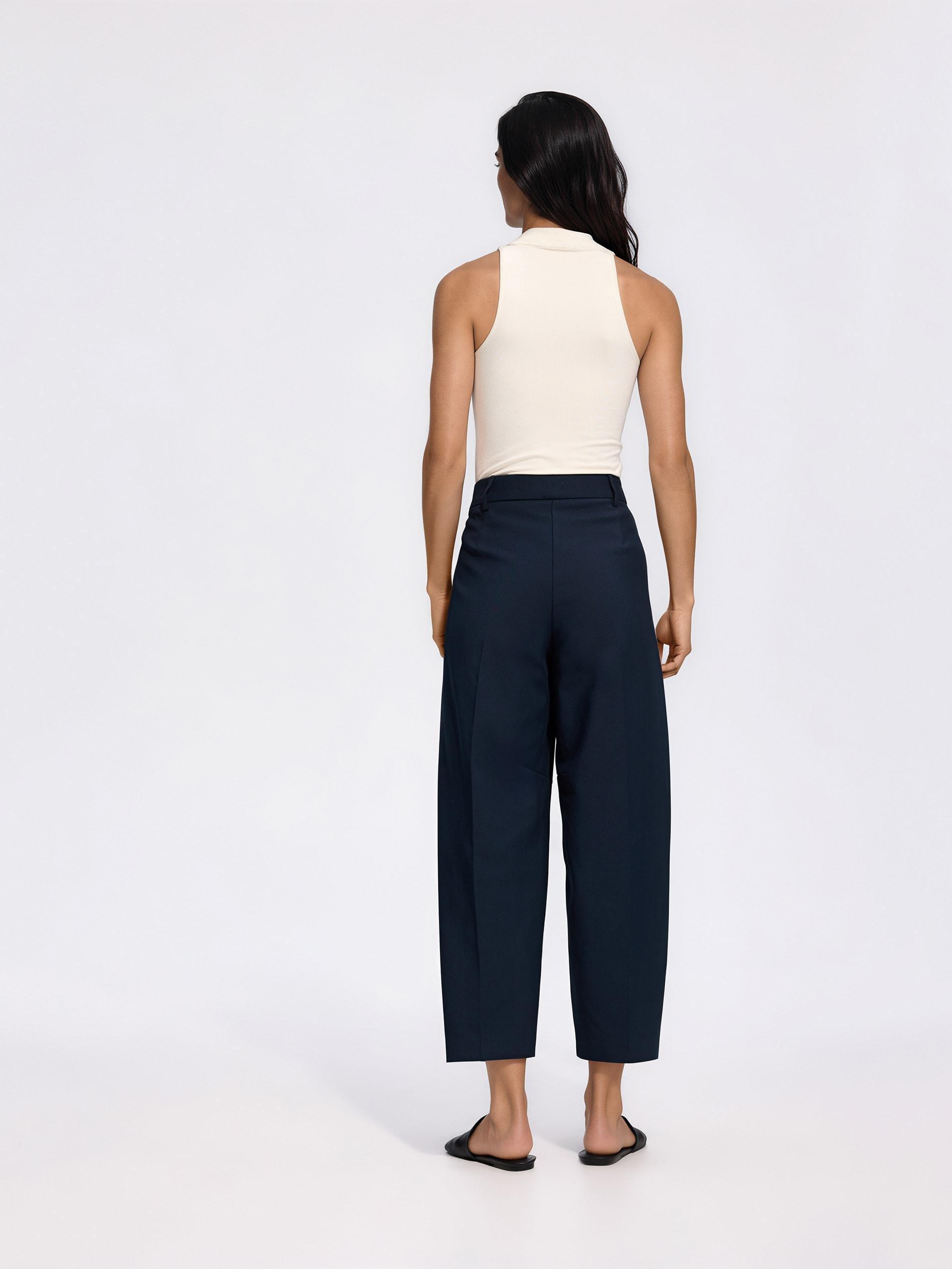 Navy Trousers With Pressed Crease, Navy, large image number 3