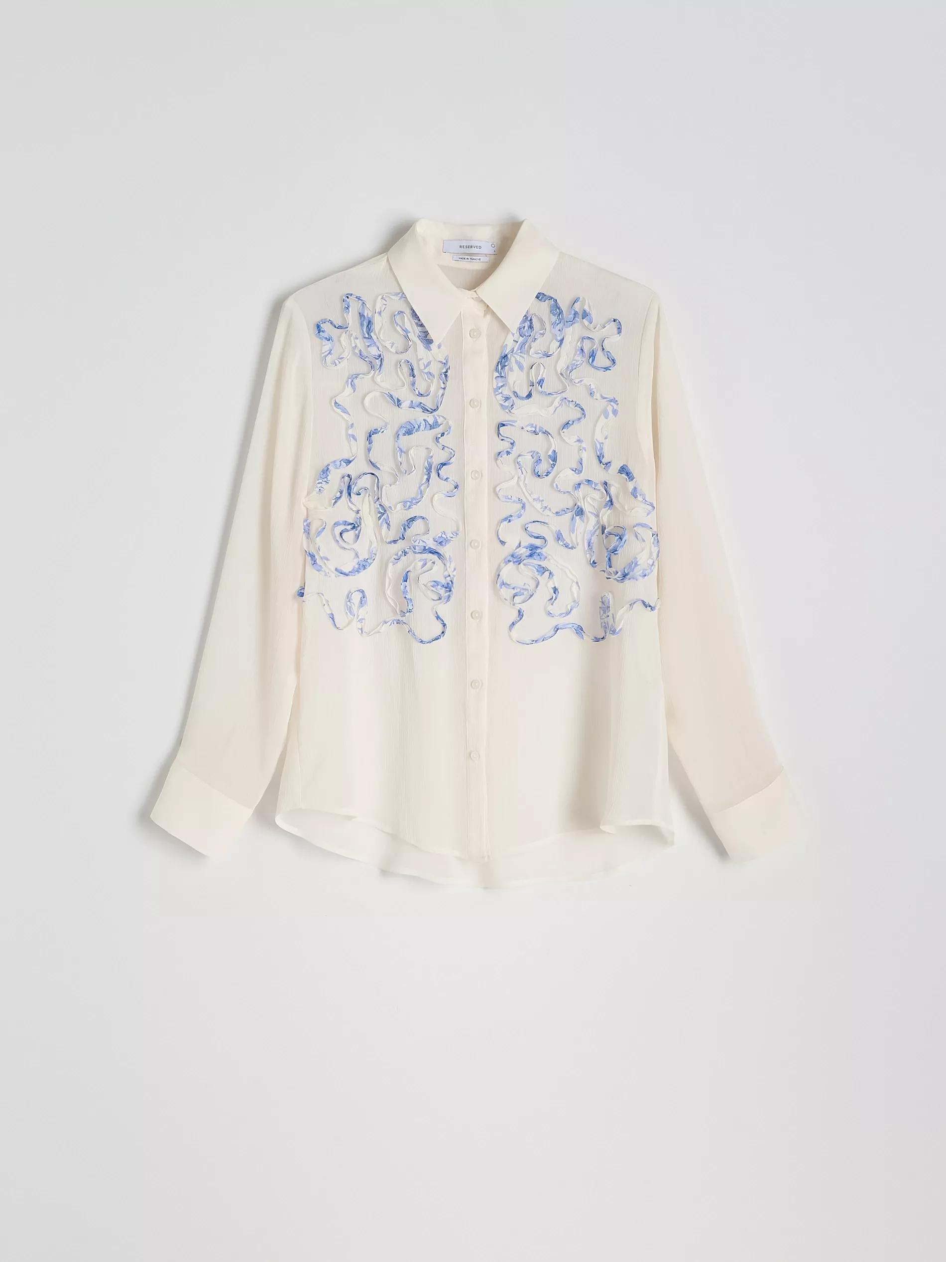 White Patterned Shirt, , large image number 4