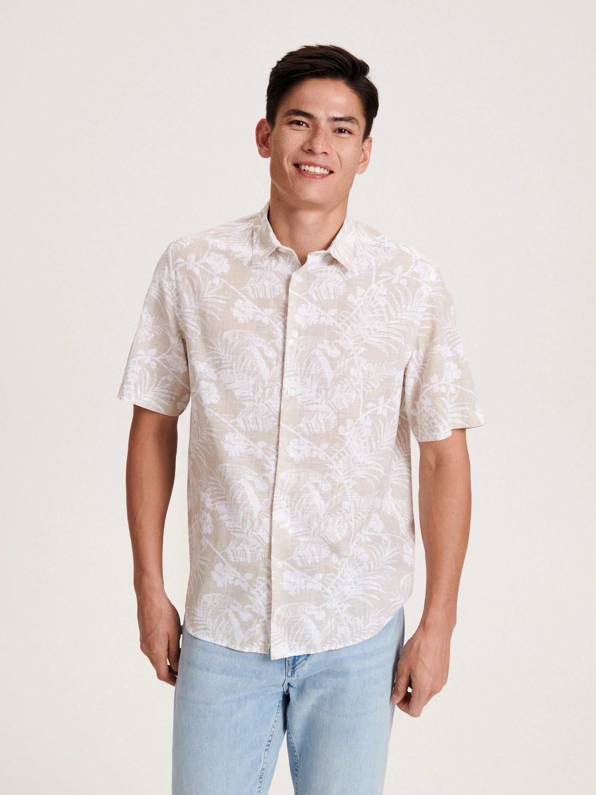 Beige Regular Fit Cotton Shirt, , large image number 0
