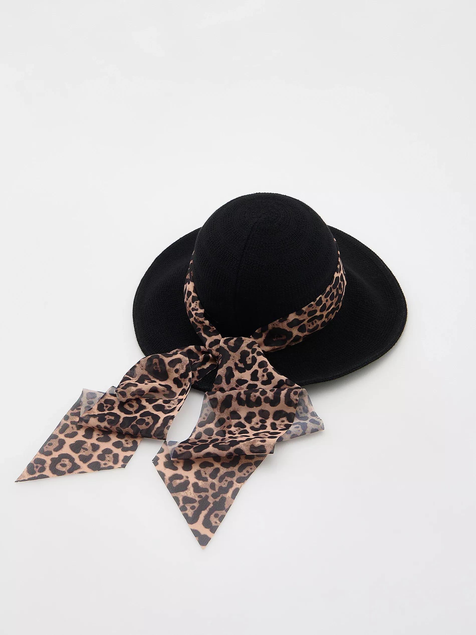 BLACK Hat with bow detail, , large image number 1