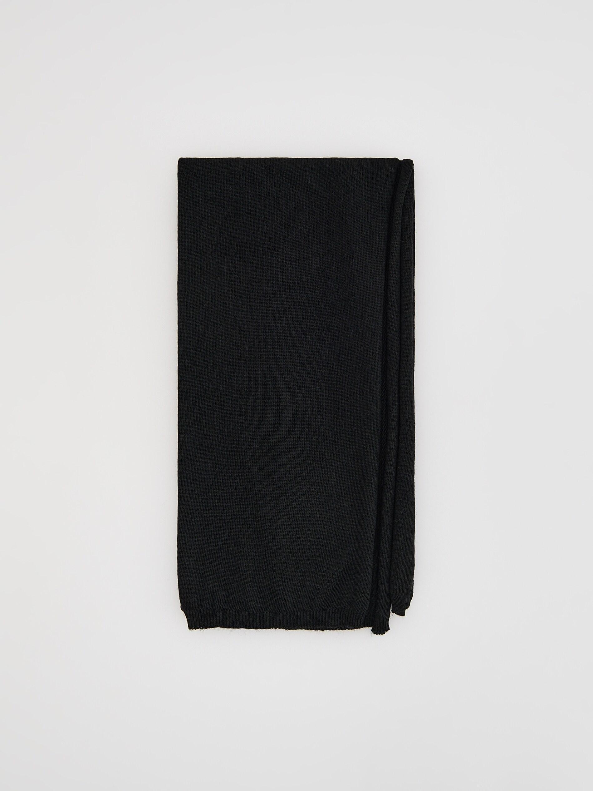 Black Plain Scarf, Black, medium