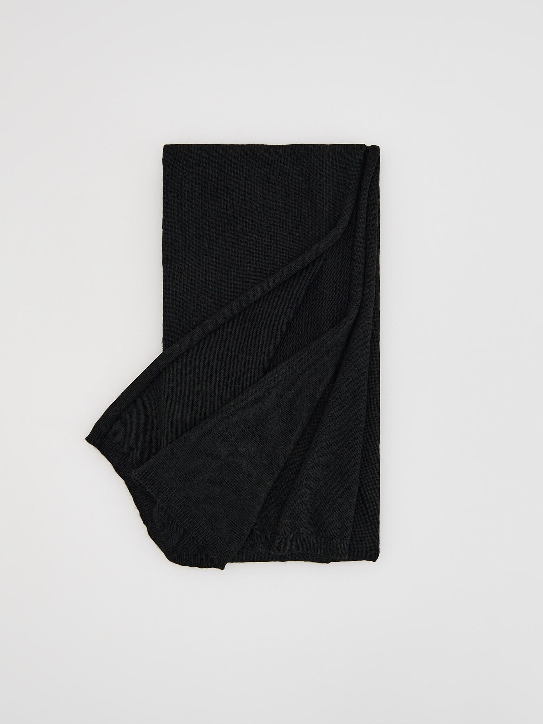 Black Plain Scarf, Black, large image number 1