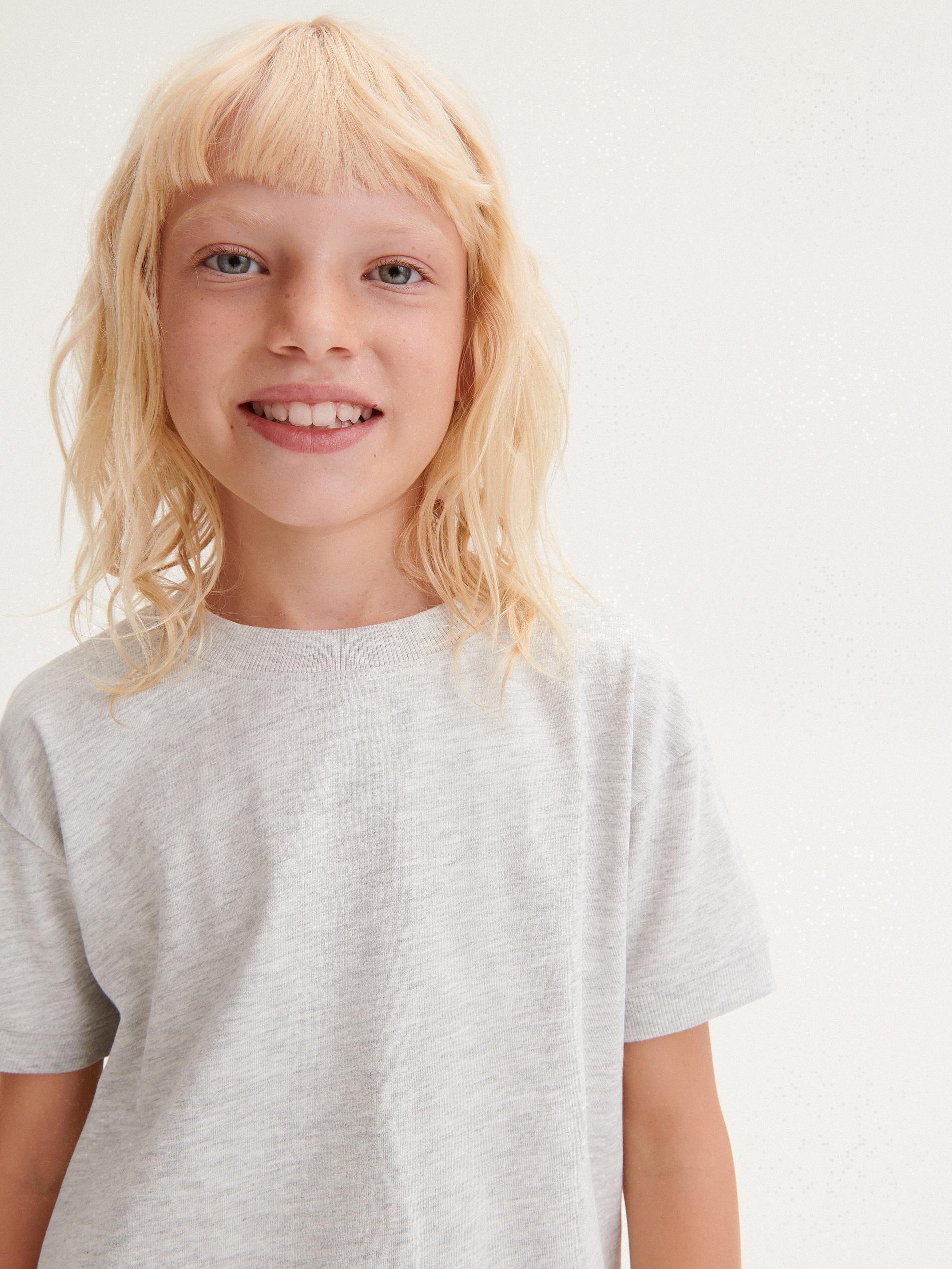 Grey Patched T-Shirt, Kids Girls, , large image number 2