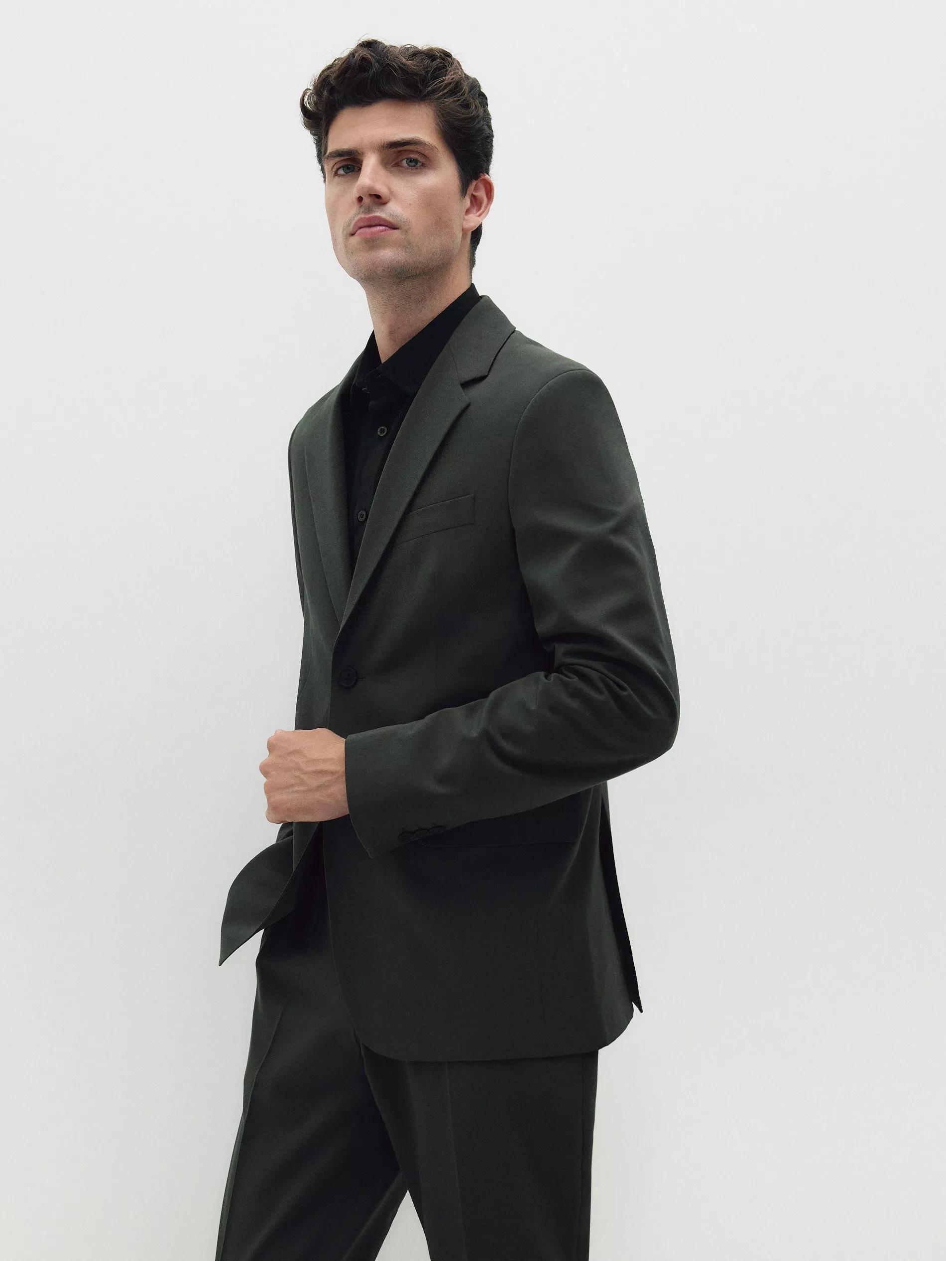 Khaki Super Slim Fit Jacket, , large image number 2